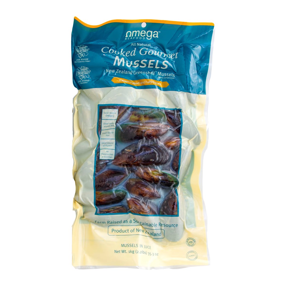 Omega Mussel Whole Cooked 1kg - 1