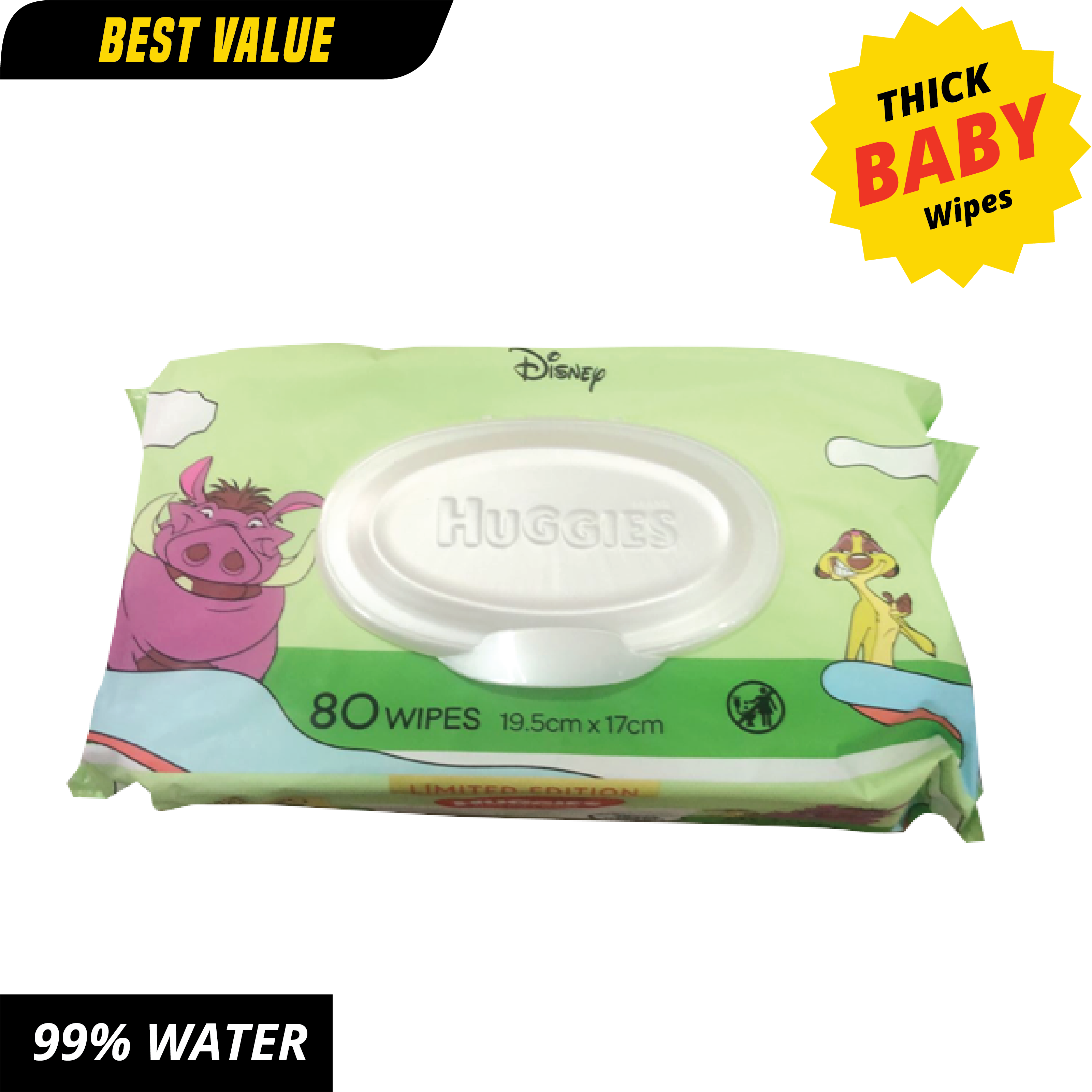 Huggies Cucumber & Aloe Wipes 80 Pack