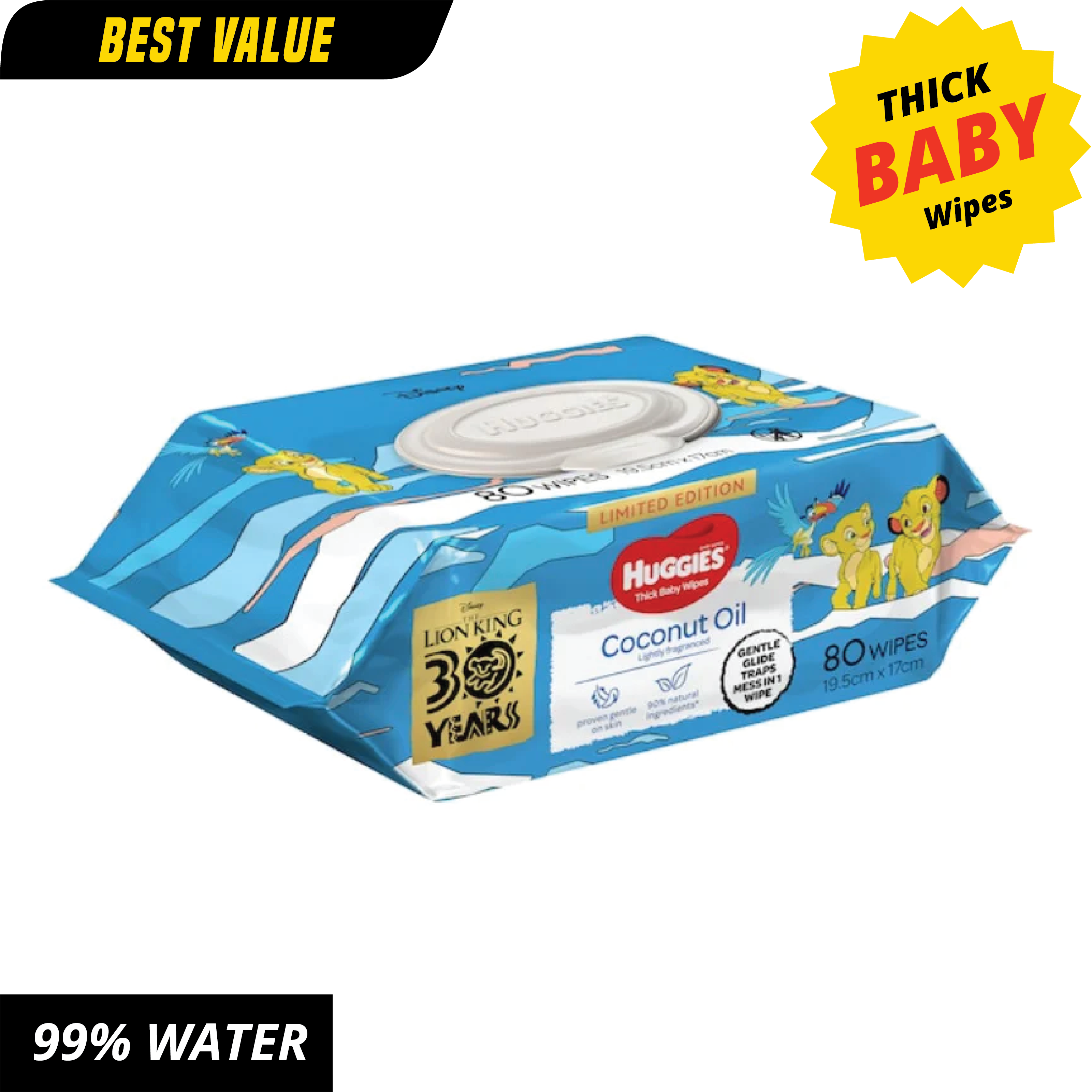 Huggies Coconut Oil Wipes 80 Pack