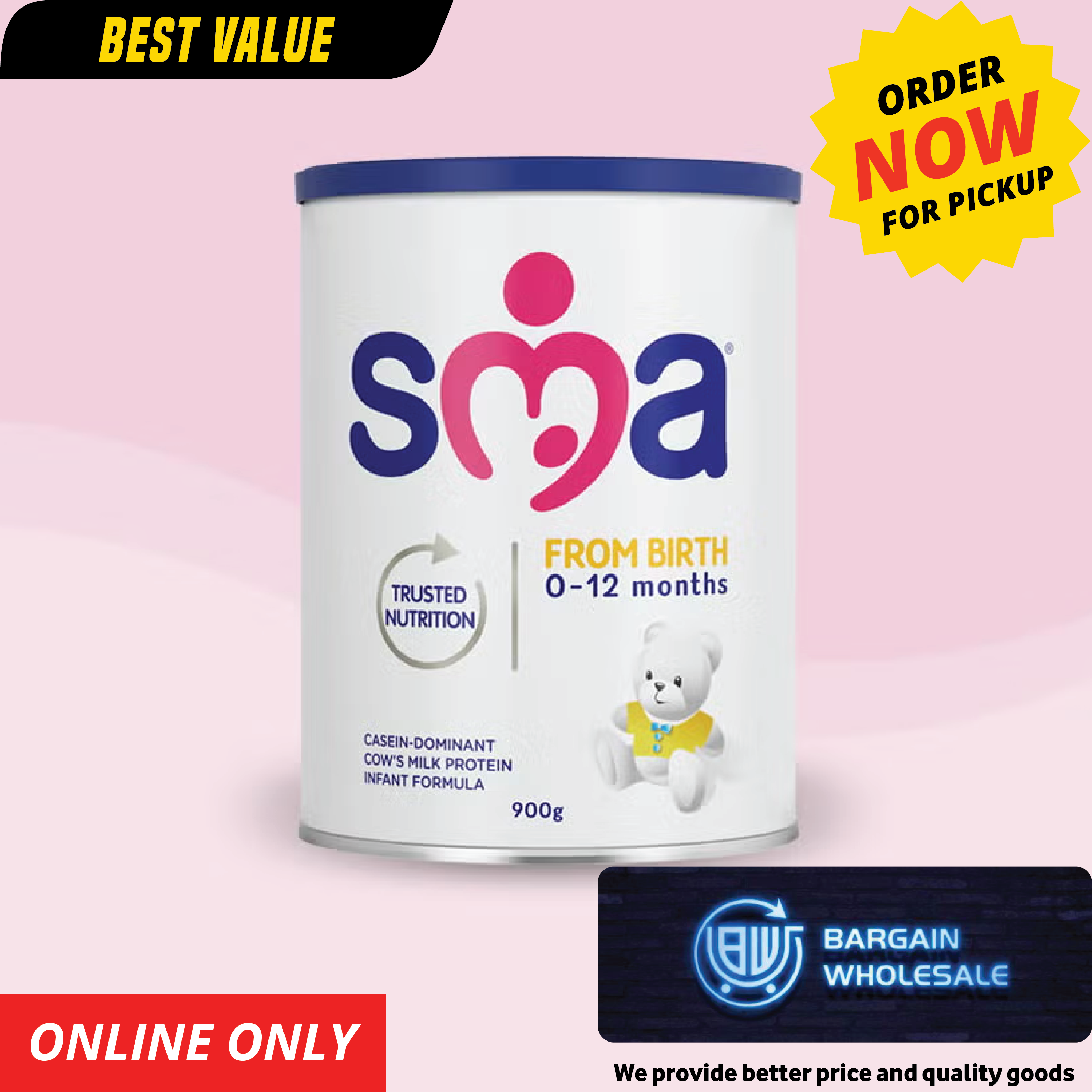 SMA From Birth 0-12 Months Casein-Dominant Cow's Milk Protein Infant Formula
