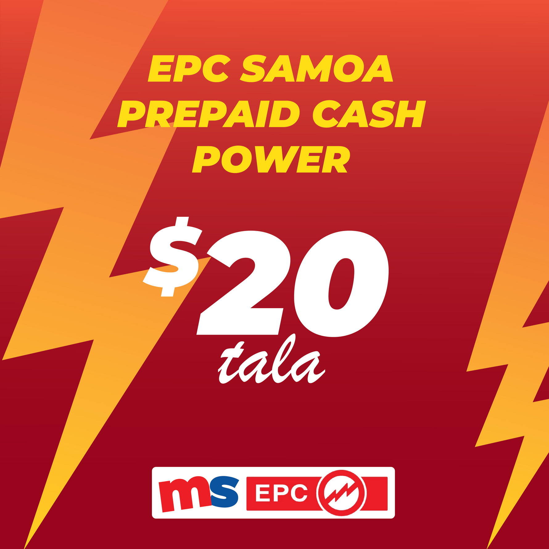 Cash Power Top Up ($20 Tala)