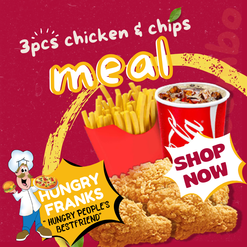 3PCS CHICKEN & CHIPS COMBO - Available at Frankie Vaitele, Frankie Mall, Frankie Utualii
