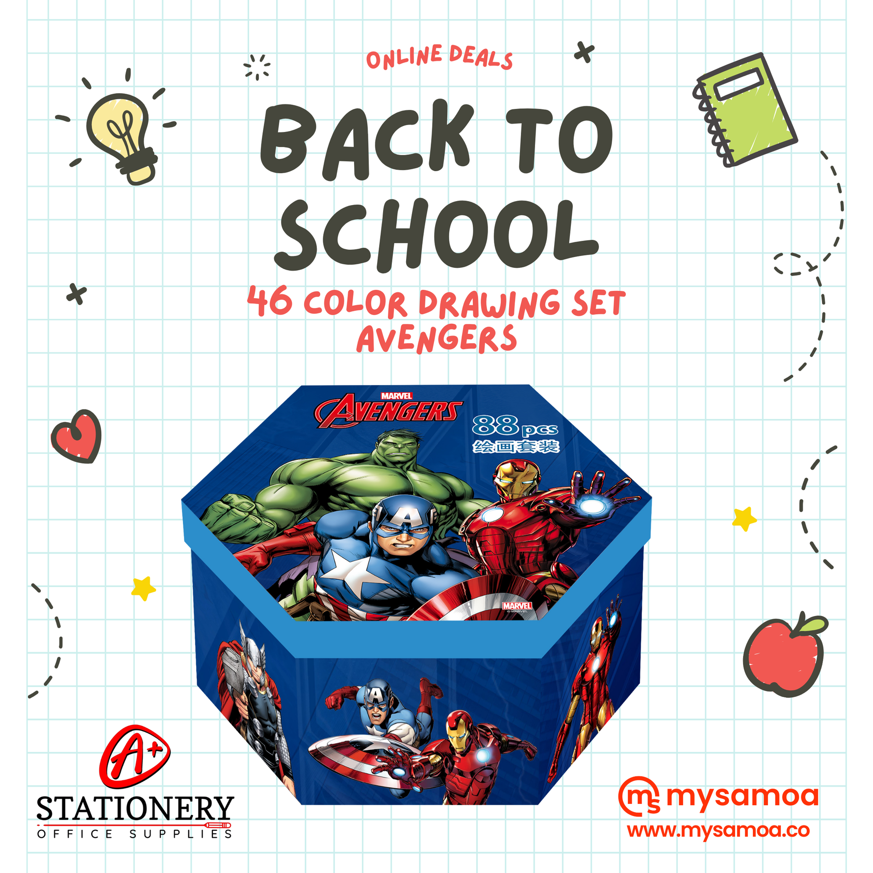 46 Color Drawing Set Avengers