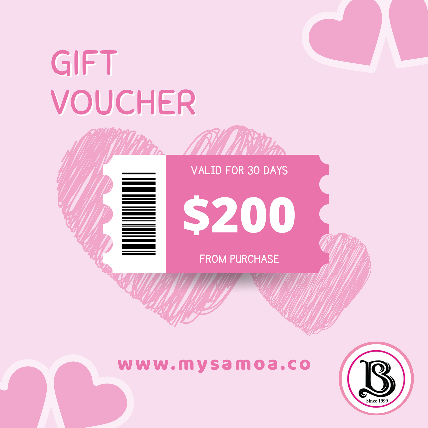 ST$200 Gift Voucher (Big&Small of Samoa) Ground Floor ACC Building, Matafele