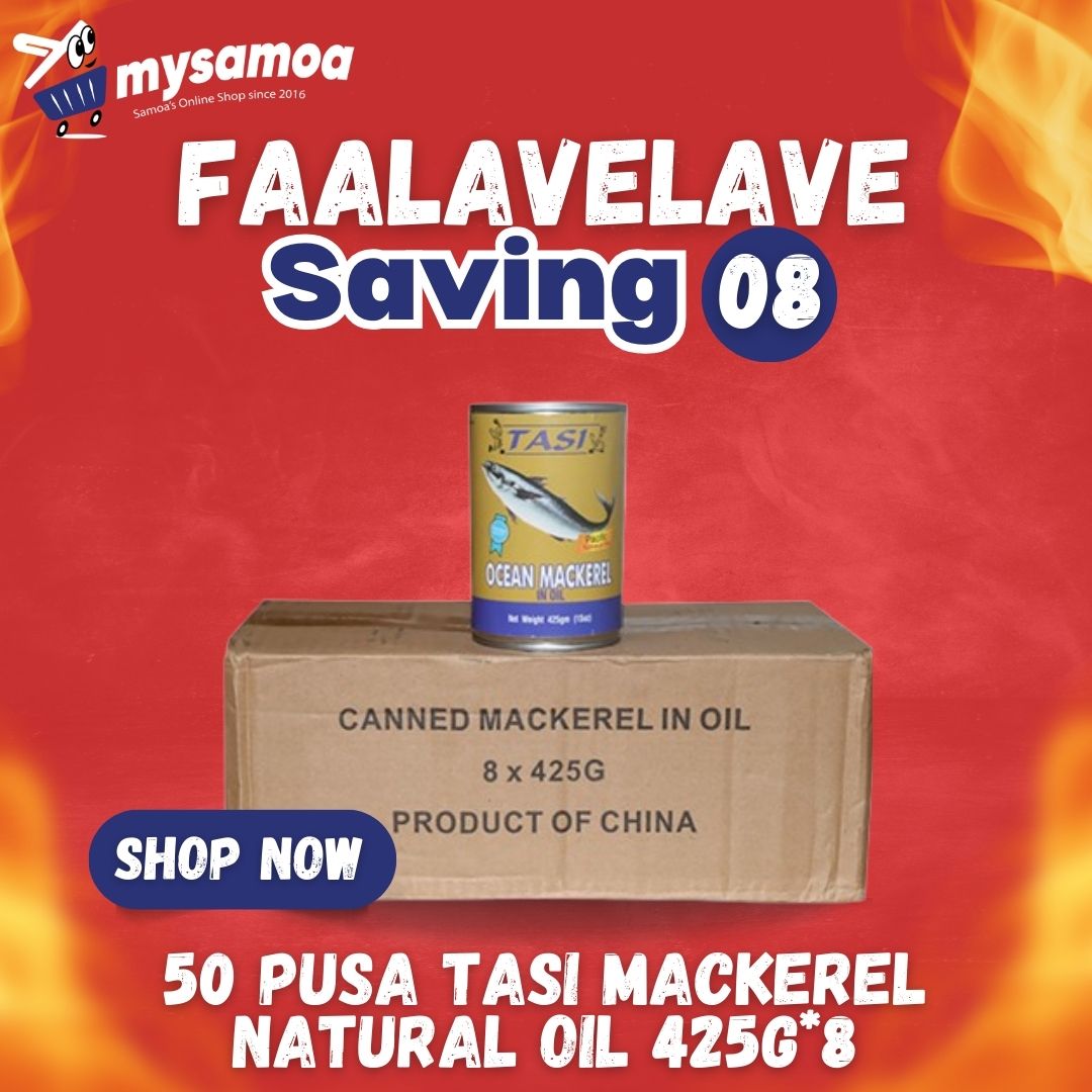 Faalavelave Saving 08 - Tasi Mackerel N/Oil 425g*8 | 50 Pusa Elegi - 1