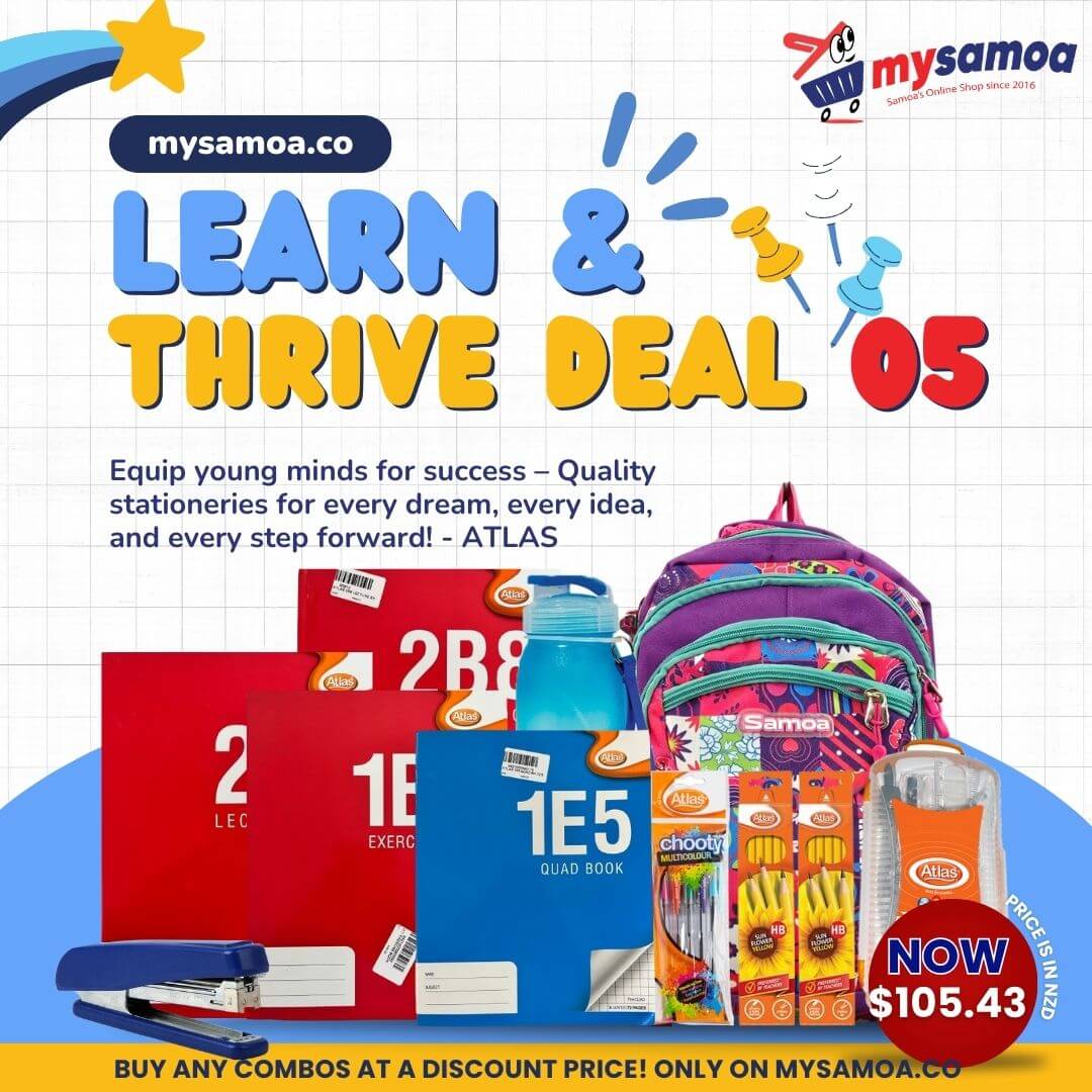 LEARN & THRIVE DEAL 05 - 2B8 LECTURE BOOK X 4PCS | SCHOOL BAG $32 | 1B5 EXERCISE BOOK X 6PCS | 2B5 LECTURE BOOK X 4PCS | STAPLER $7 | 1E5 QUAD BOOK X 4PCS | WATER BOTTLE 1L $9 | ATLAS MATH BOX ARROW2 | ATLAS CHOOTY PEN 5PKT | ATLAS PENCIL 12PC X 2PCS - 1