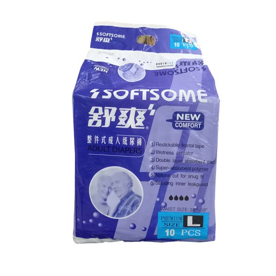 Softsome Adult Diaper Large 10'S - 1