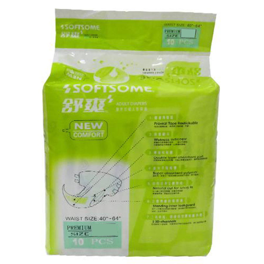 Softsome Adult Diaper XLarge 10'S - 1