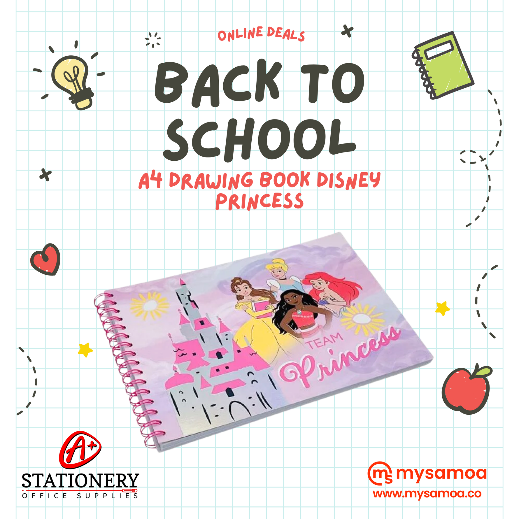 A4 Drawing Book Disney Princess