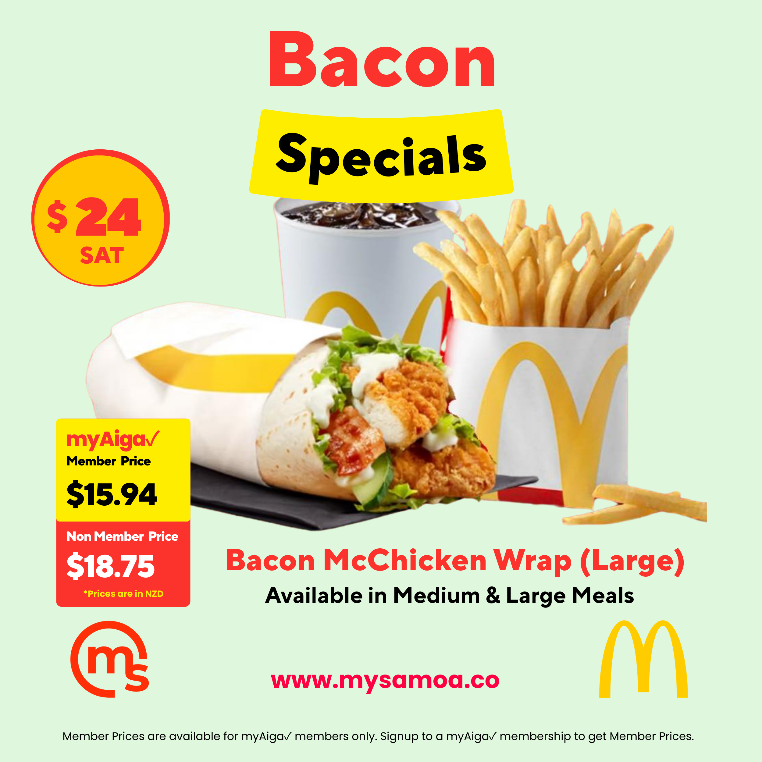 Bacon McChicken Wrap | Pickup at McDonald’s Apia McDonald's Samoa