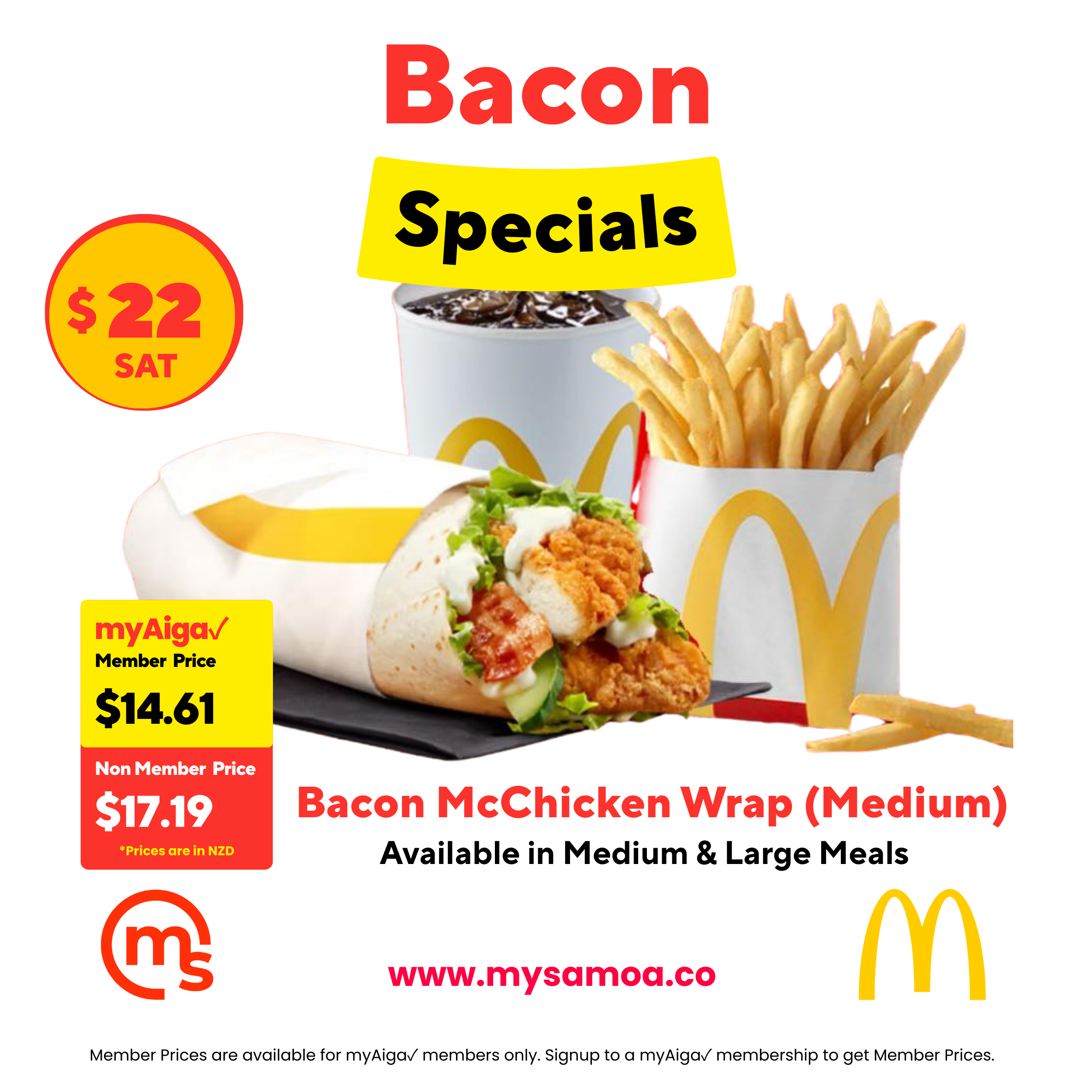 Bacon McChicken Wrap | Pickup at McDonald’s Apia McDonald's Samoa