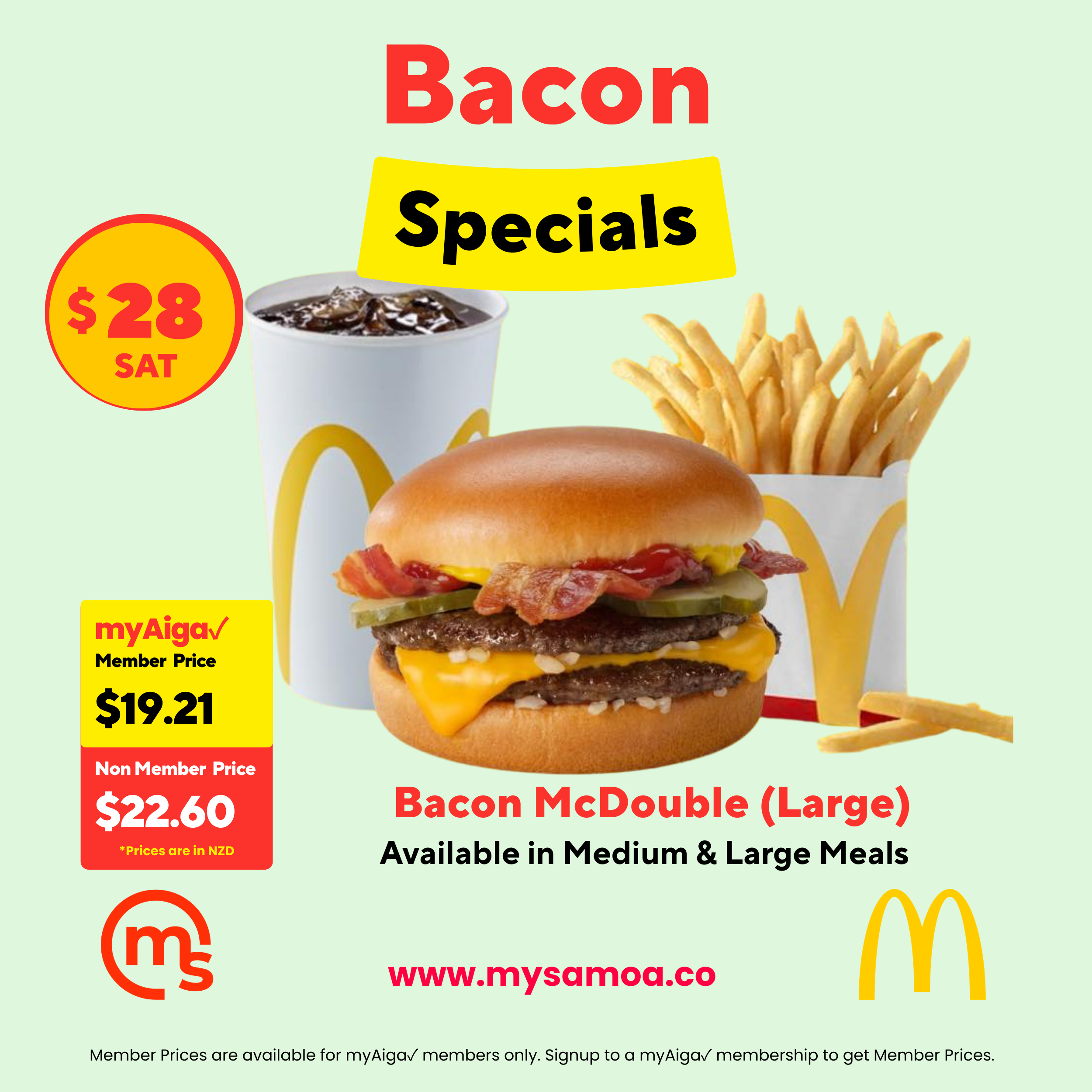 Bacon McDouble | Collect from McDonald’s Apia McDonald's Samoa