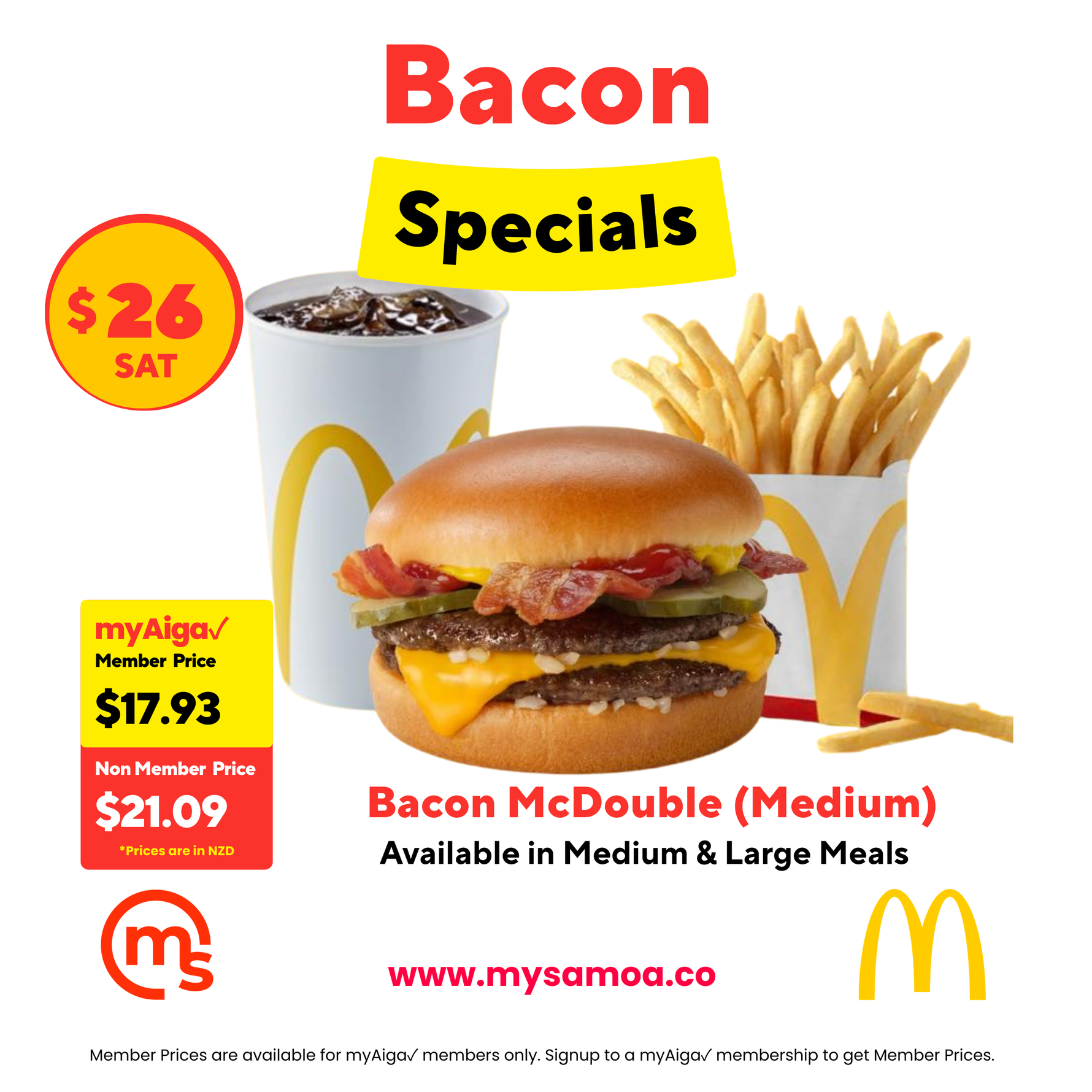 Bacon McDouble | Collect from McDonald’s Apia McDonald's Samoa