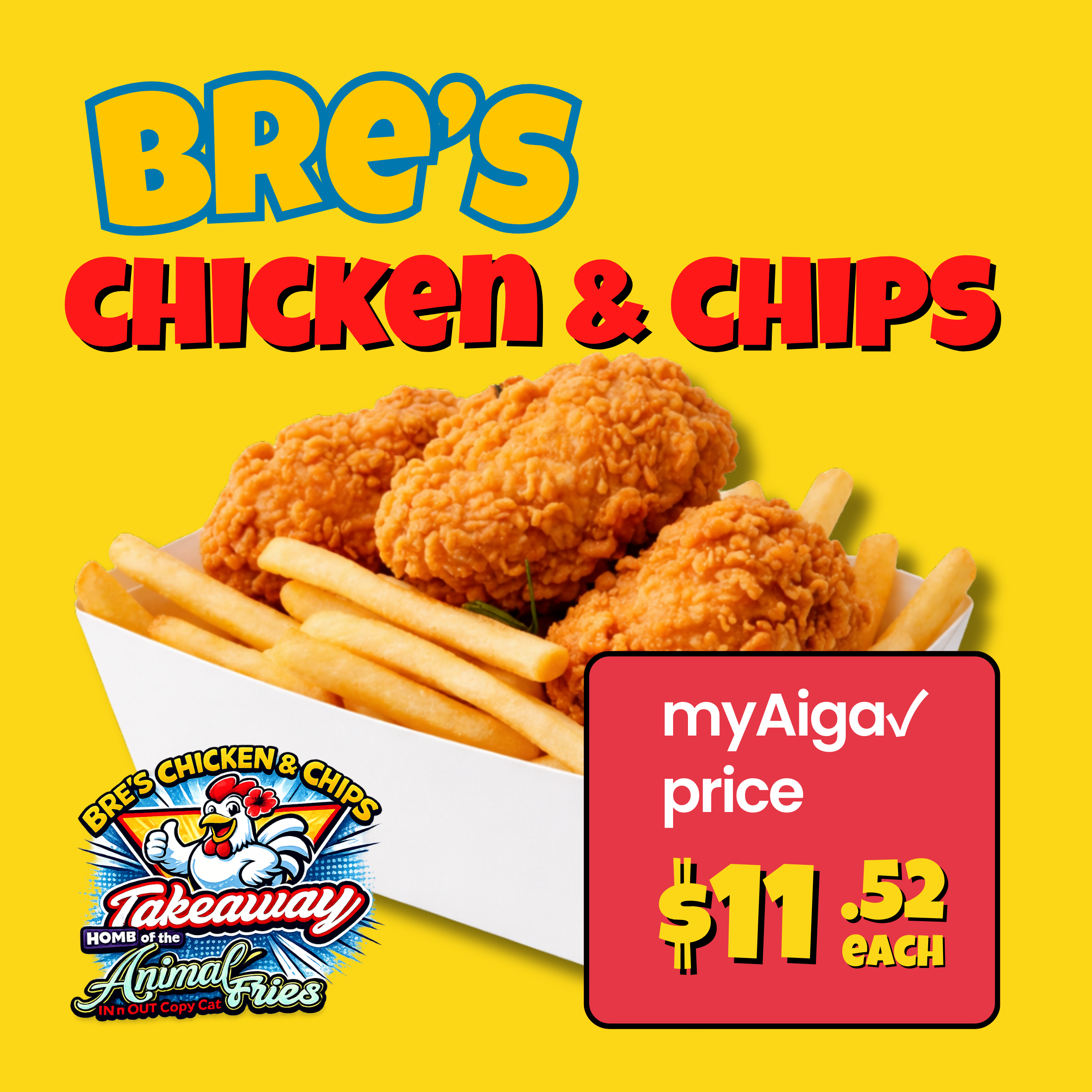Chicken & Chips Combo – Pickup from BRE’S Animal Fries, Vailima