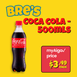 Coca-Cola Bottle 500ml – Pickup from BRE’S Animal Fries, Vailima Bre's Animal Fries & Chicken