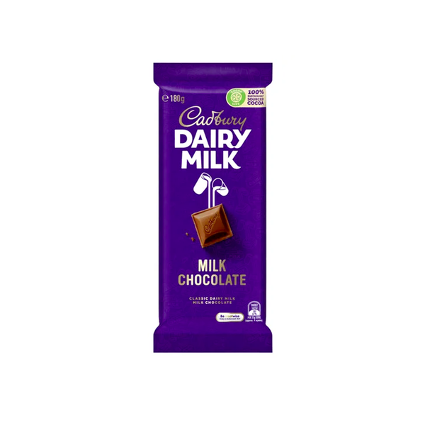 Cadbury Dairy Milk Chocolate Classic milk chocolate block 180g