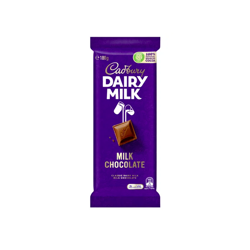 Cadbury Dairy Milk Chocolate Classic milk chocolate block 180g