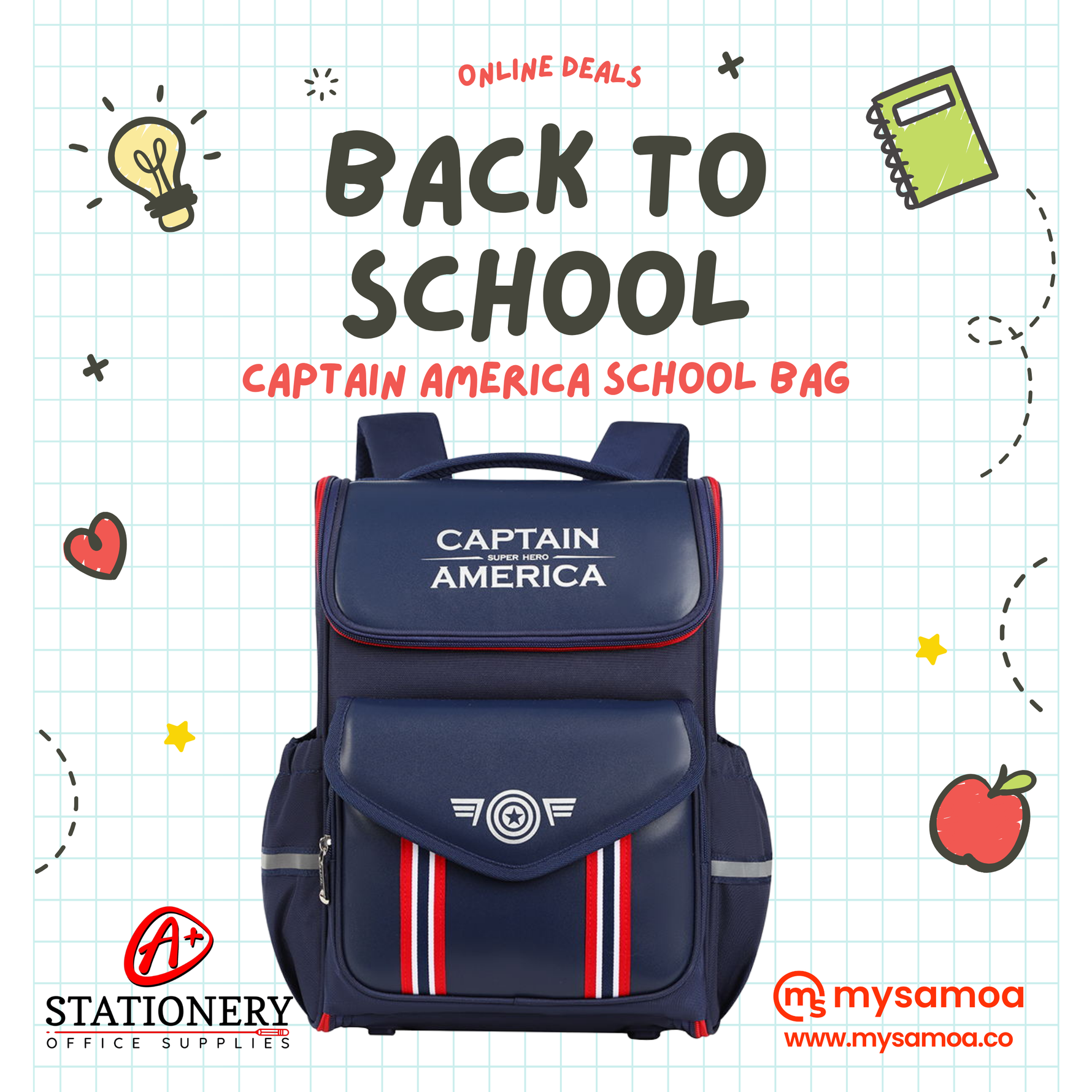 Captain America School Bag