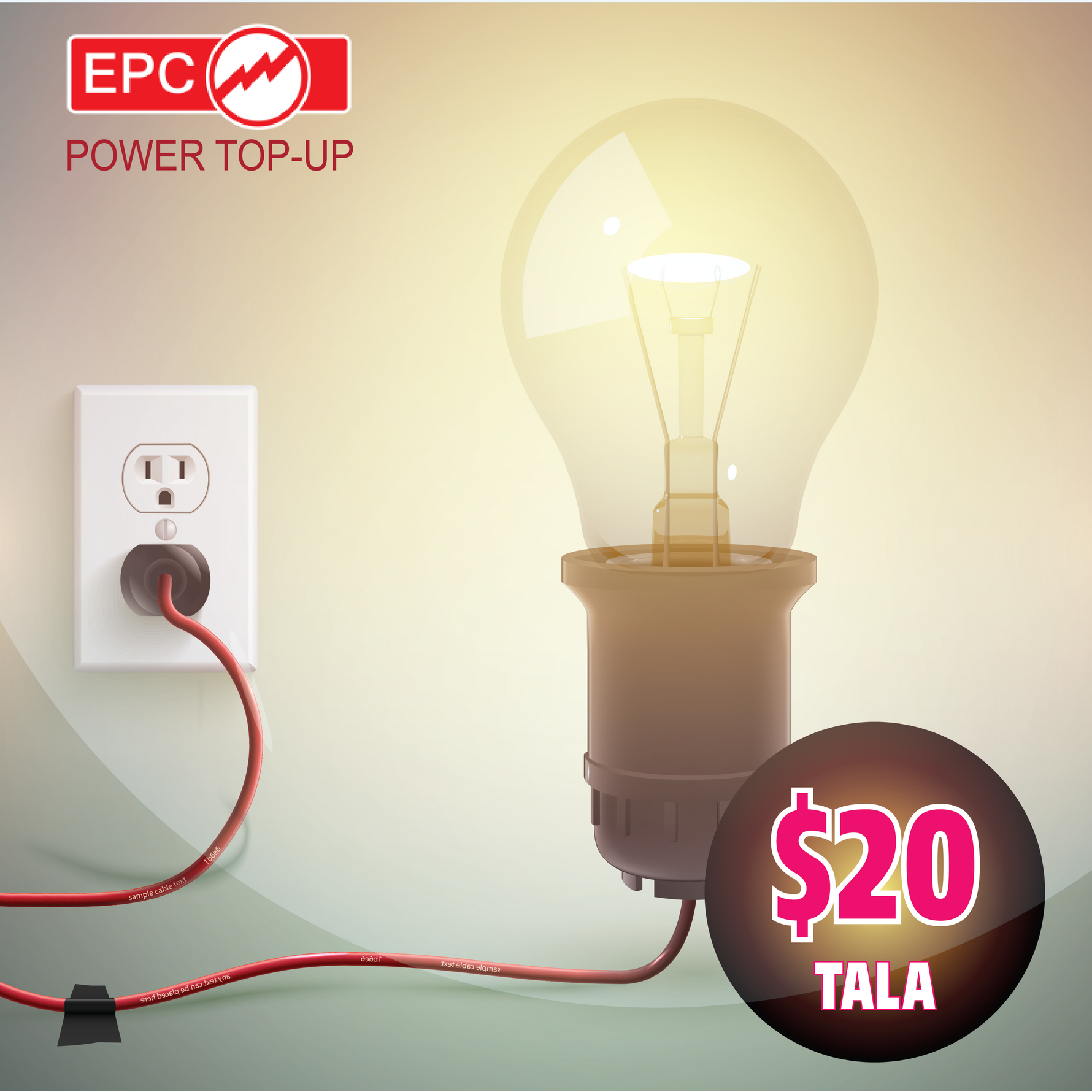 Cash Power Top Up ($20 Tala)