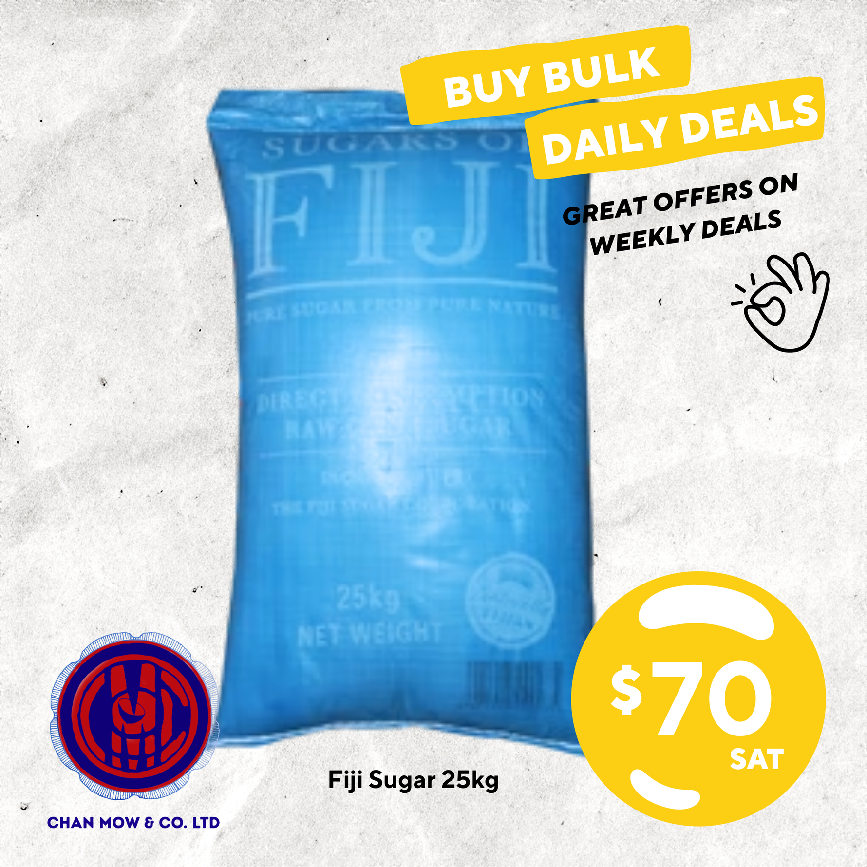 Raw Sugar 25Kg Fiji Ctn
