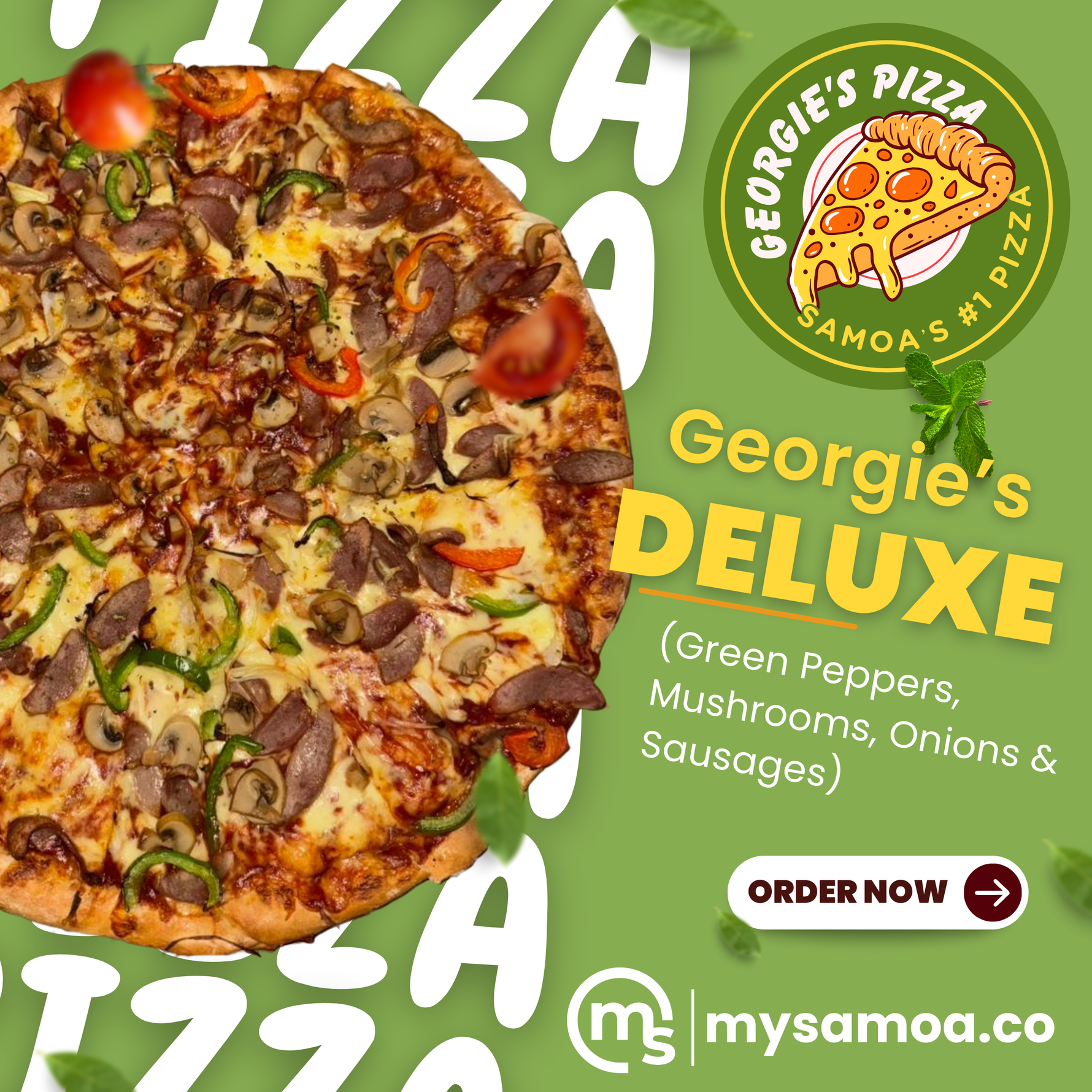 Georgie's Deluxe (Green Peppers, Mushrooms, Onions & Sausages)
