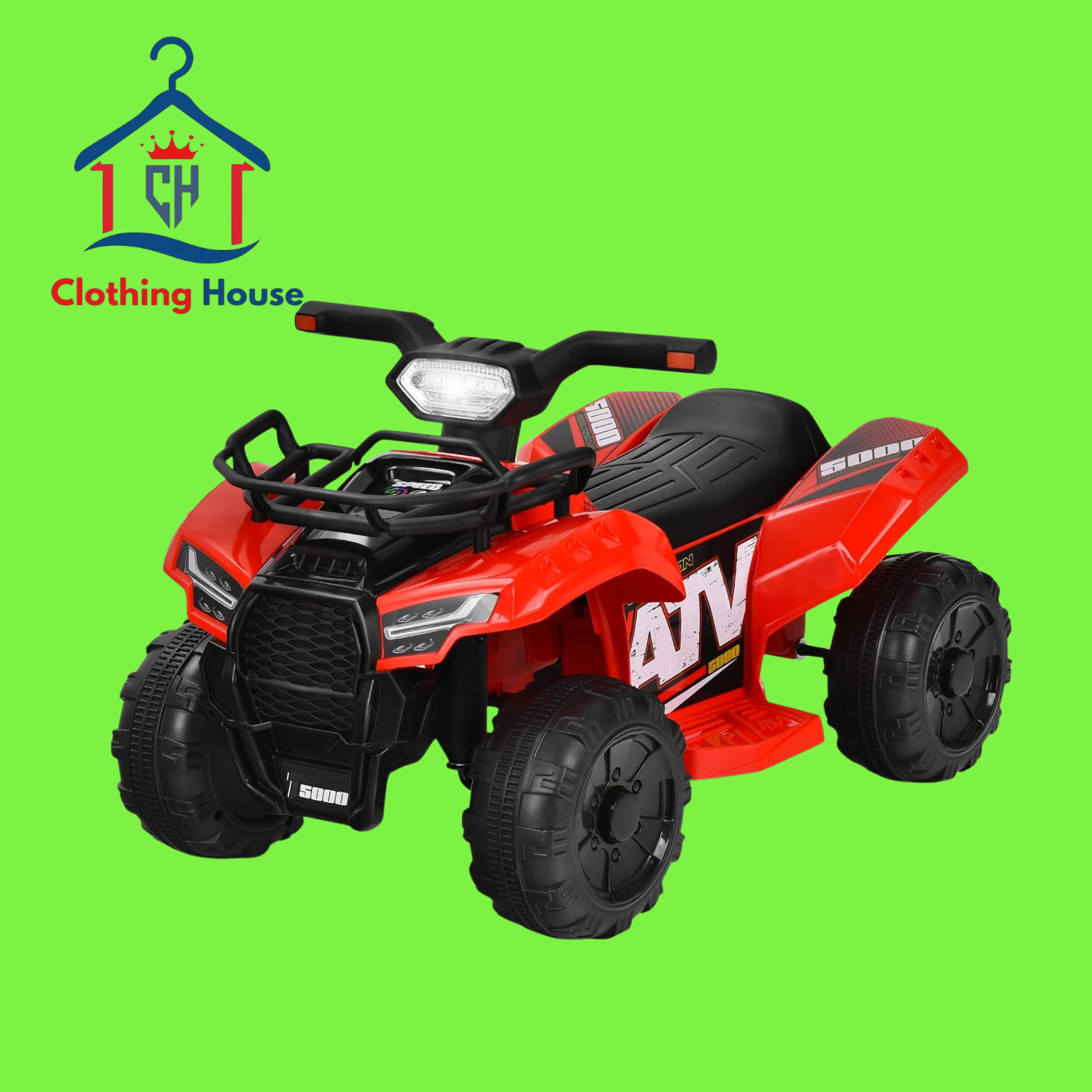 HONEY JOY Kids ATV, 4 Wheeler Battery Powered Toddler Quad with Front Storage Basket, Horn, Music, LED Lights, Footrest, Electric Car for Kids, 6V Ride On Toys for Boys Girls(Red)