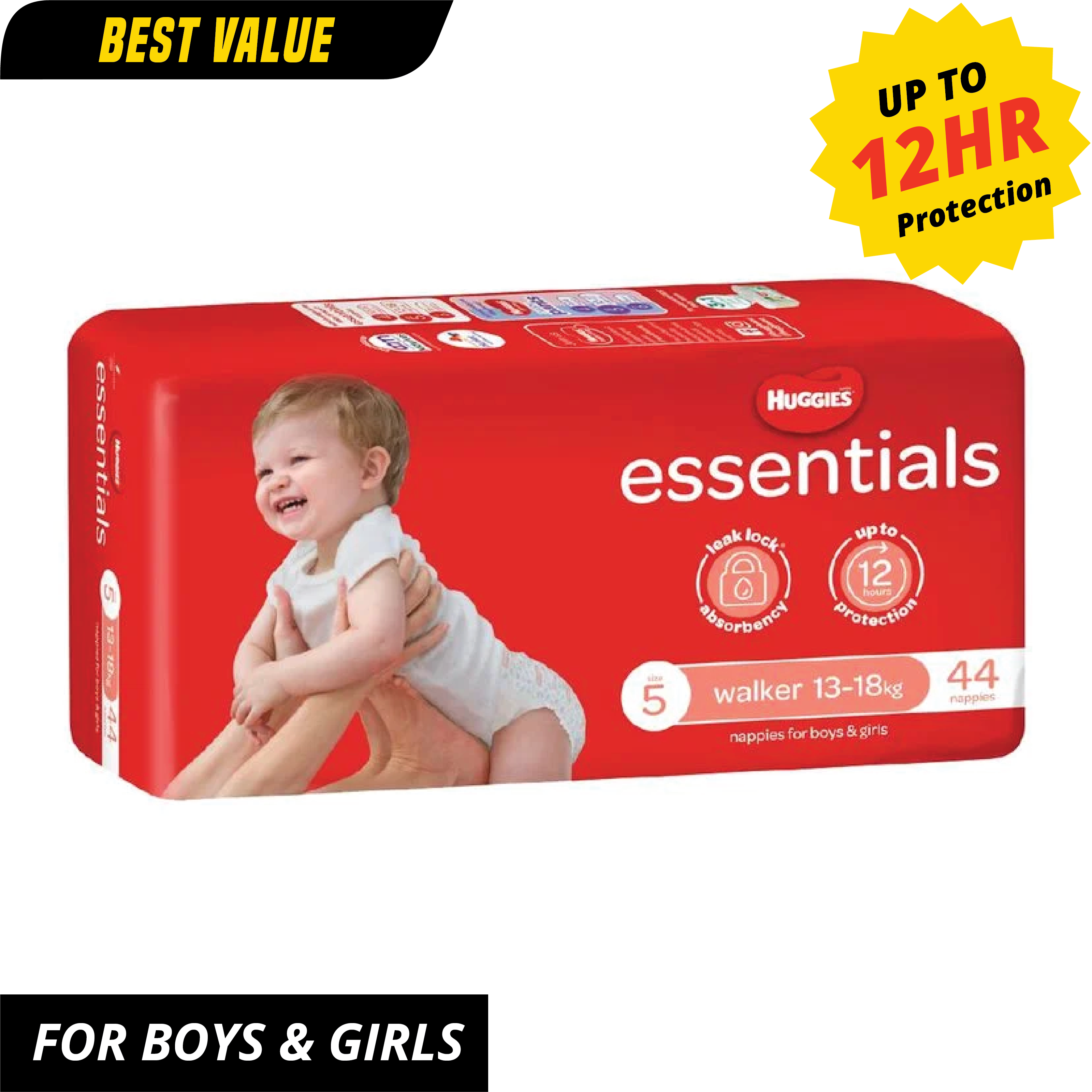 Huggies Essential Nappy Walker - 44 pack [ONLY AT TAUFUSI] "PICKUP FROM BARGAIN WHOLESALE"