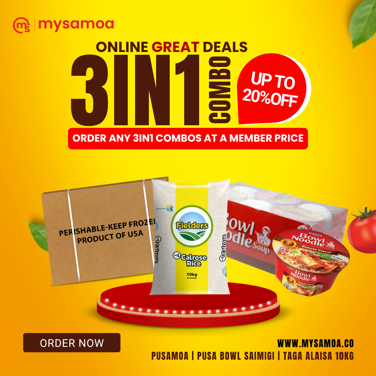 3IN1 - Chicken Leg 15kg | Rice 10kg | Paldo Bowl Noodle 86gx12