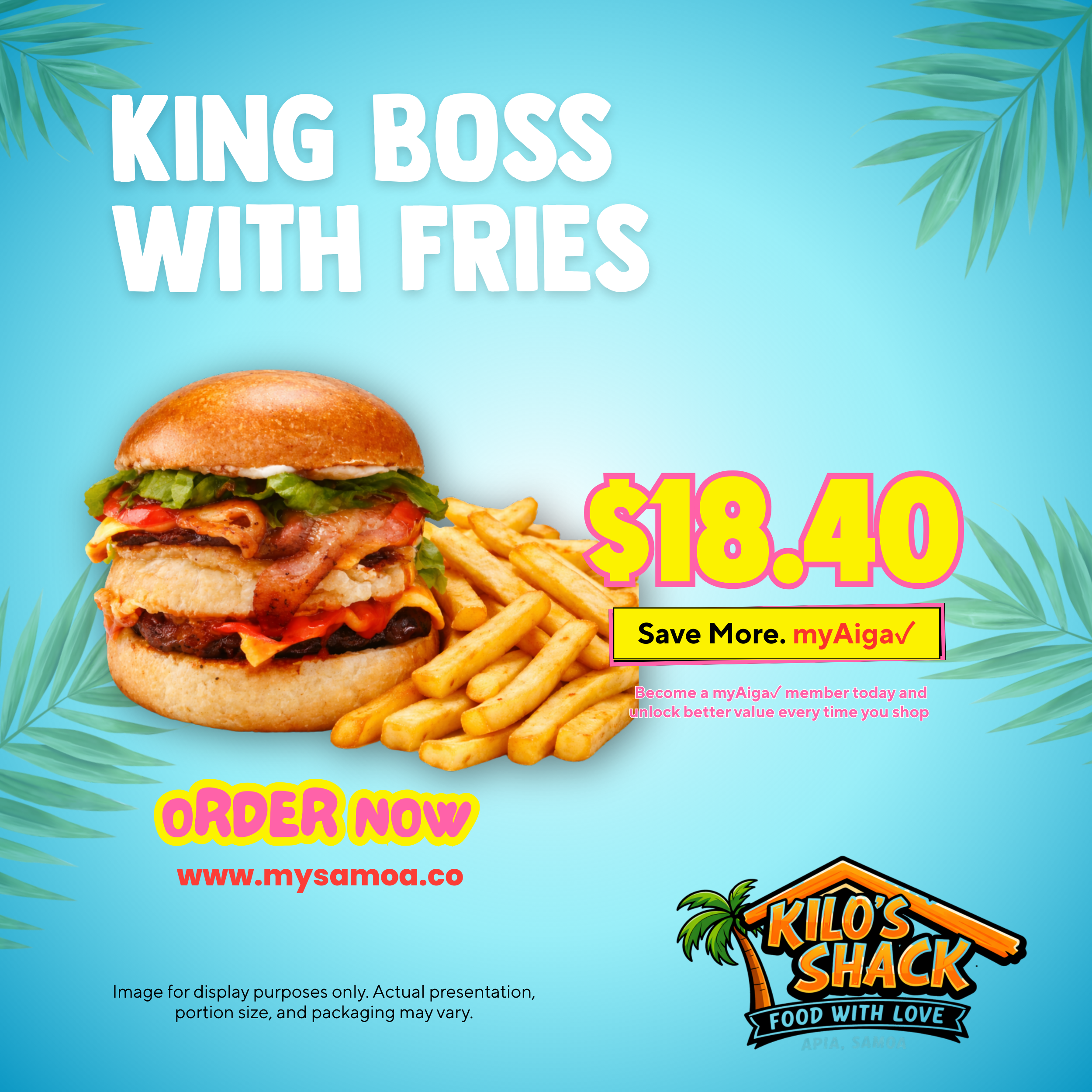 King Boss with Fries - Pickup from Kilo Shack, Saleufi