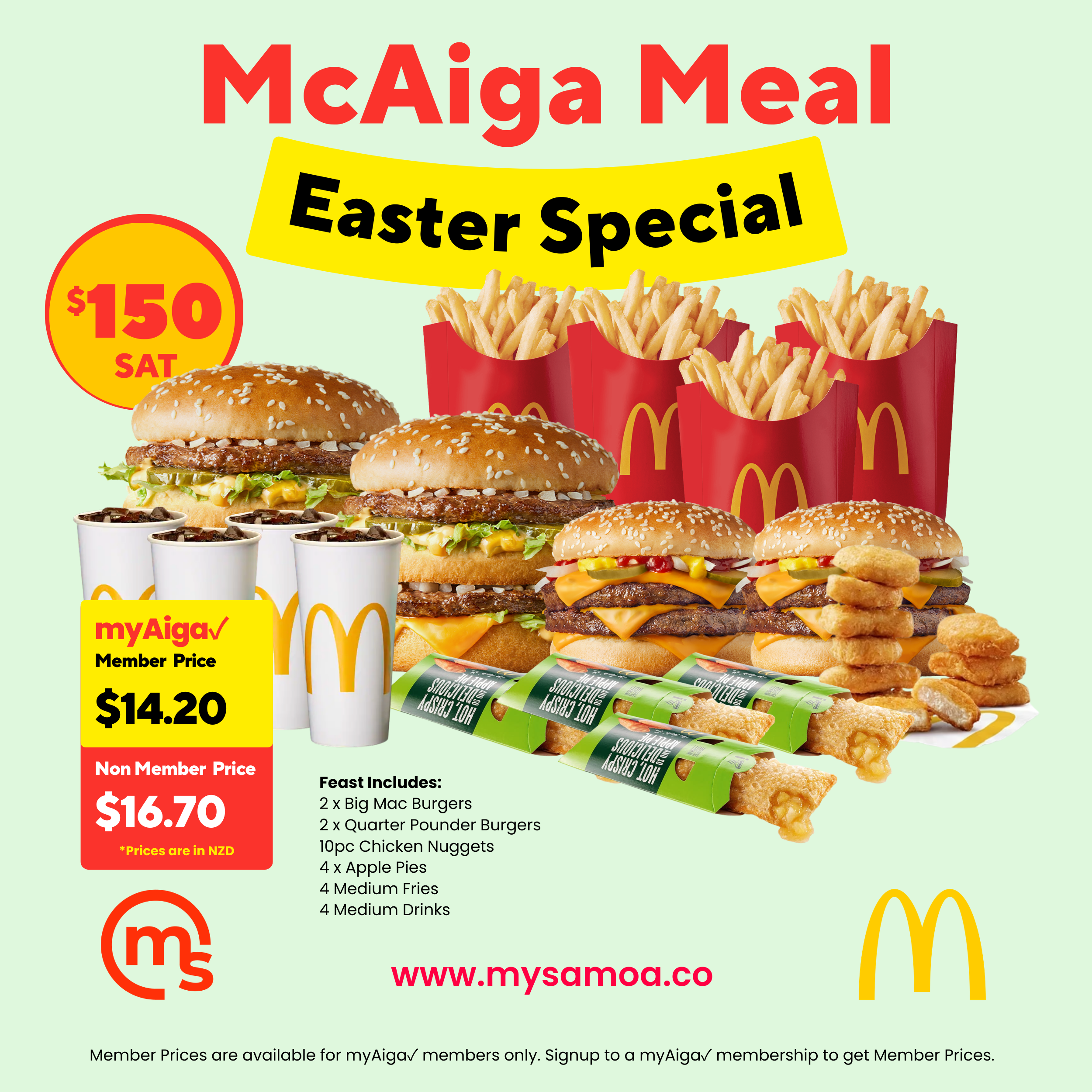 McAiga Meal - Easter Special McDonald's Samoa