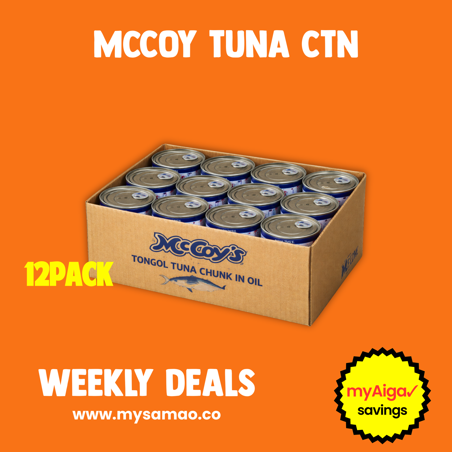 McCoy Tuna CTN 5.3OZ(150gm) 12 Pack Chan Mow Supermarket (Amau)
