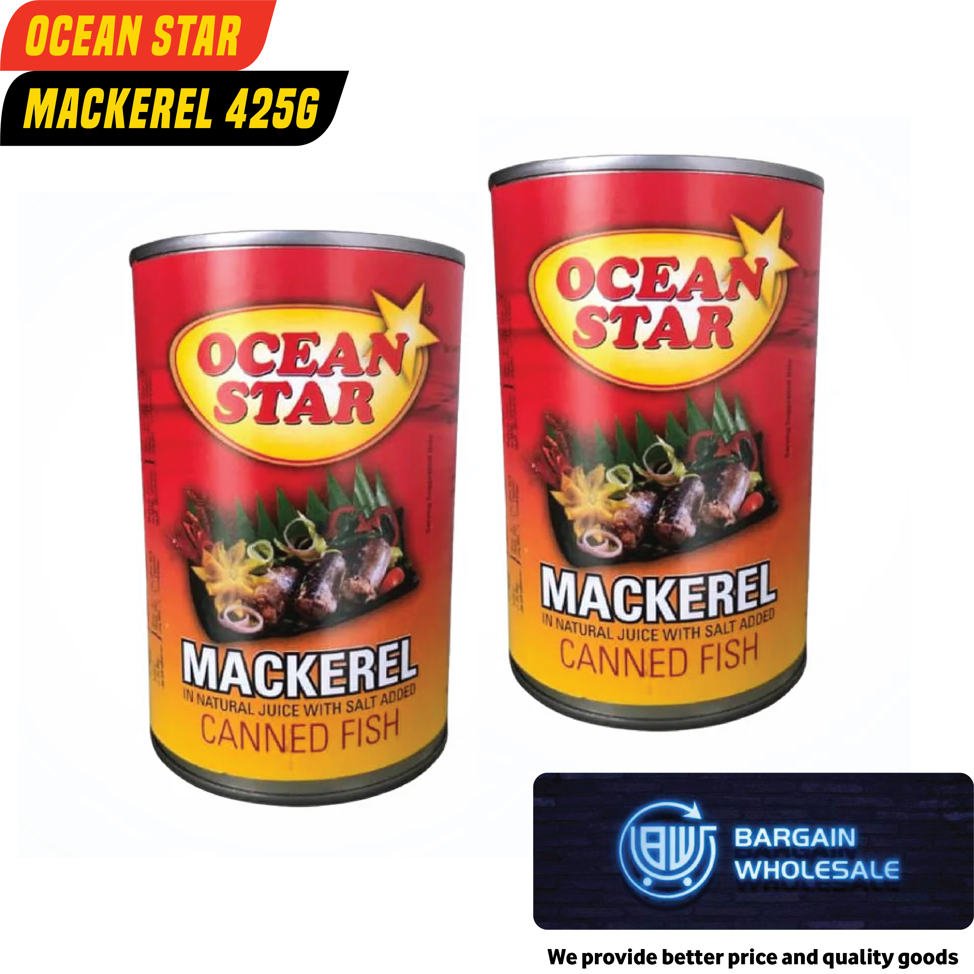 Ocean star mackerel 425g [ONLY AT TAUFUSI] "PICKUP FROM BARGAIN WHOLESALE"