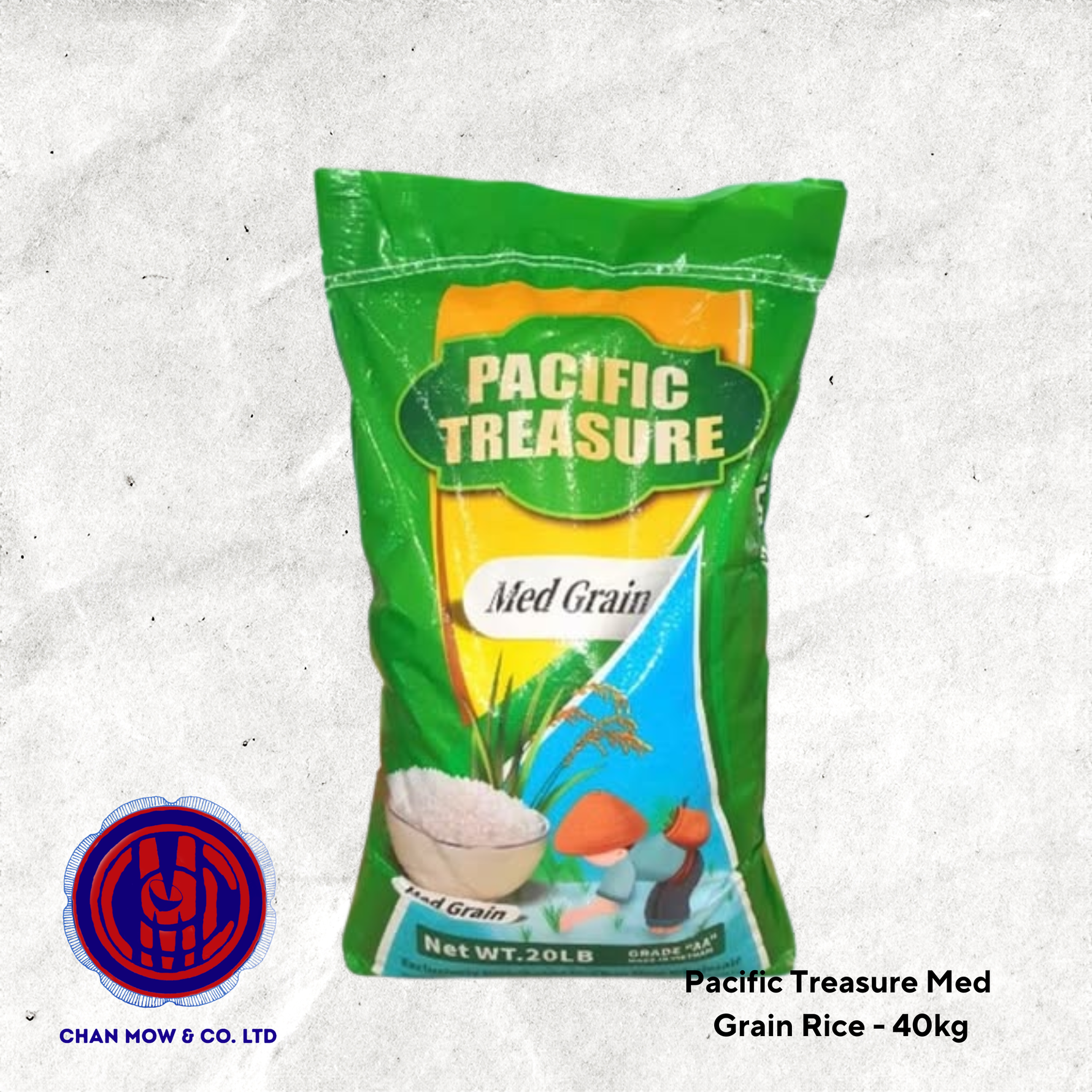 Pacific Treasure Medium Grain Rice 20Lb Bag