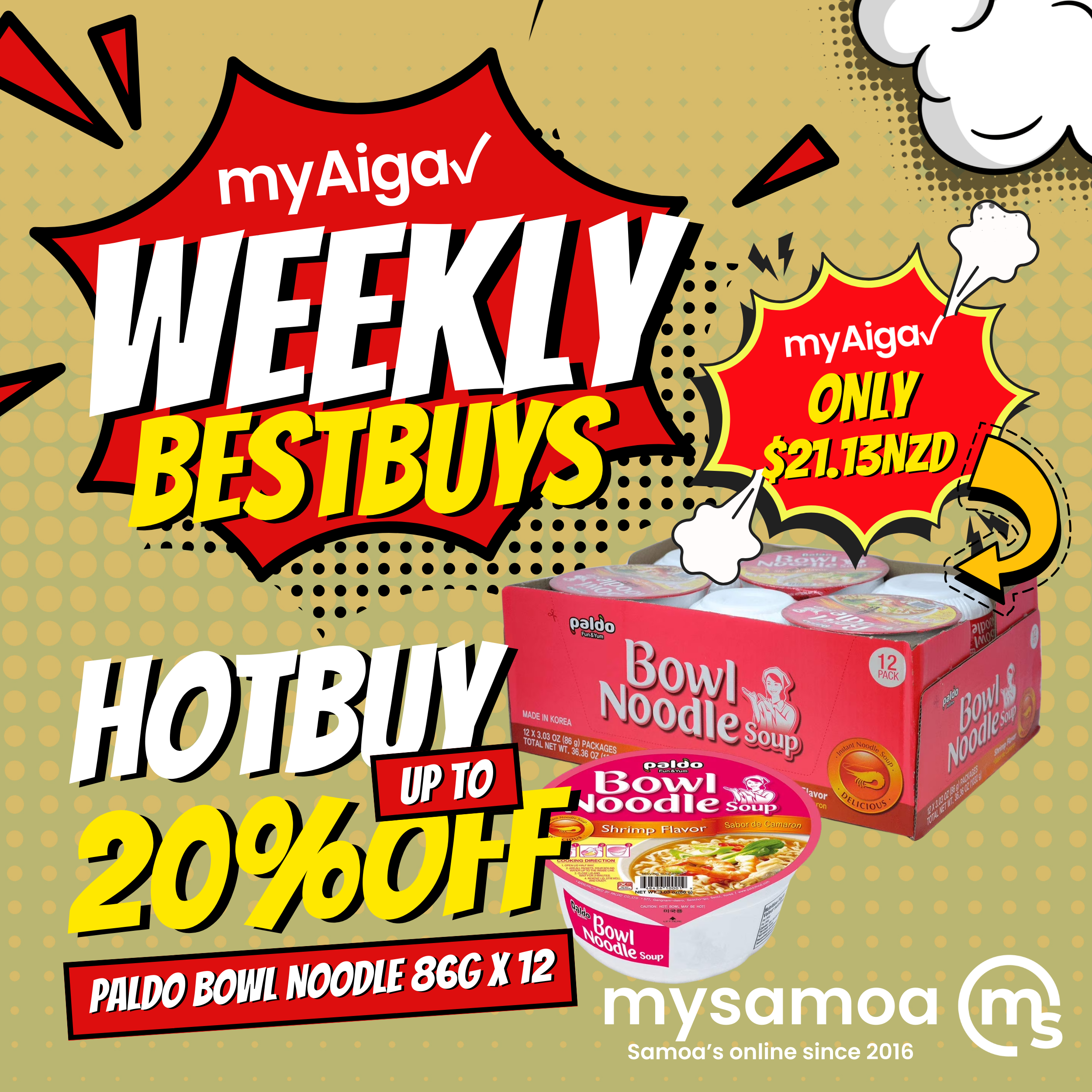 Paldo Bowl Noodle 86g x 12