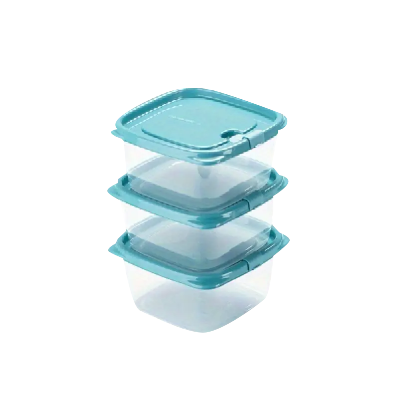 Plastic Food Container 0.6L 3Pcs