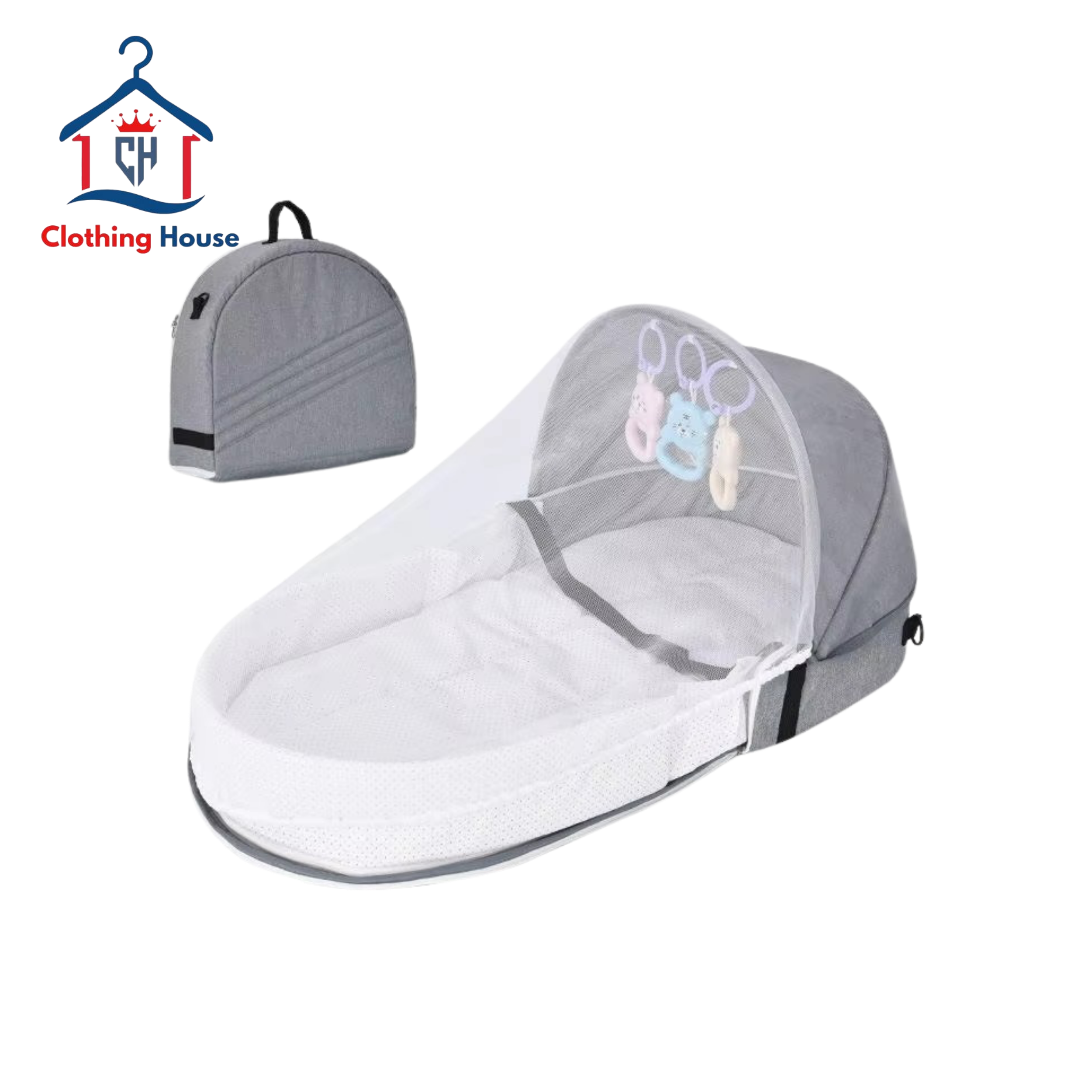 Portable and Versatile Infant Crib Folding Baby Nest with Mosquito Net for Four Seasons Multi-functional Mommy Bag