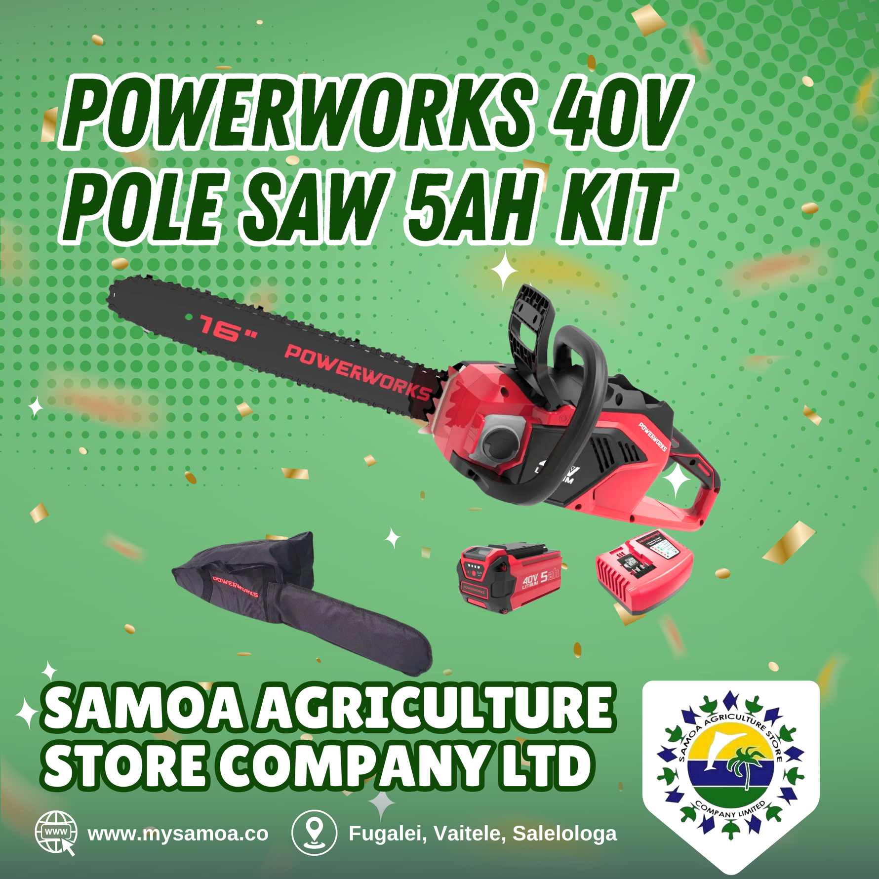 Powerworks 40V Pole Saw 5AH Kit
