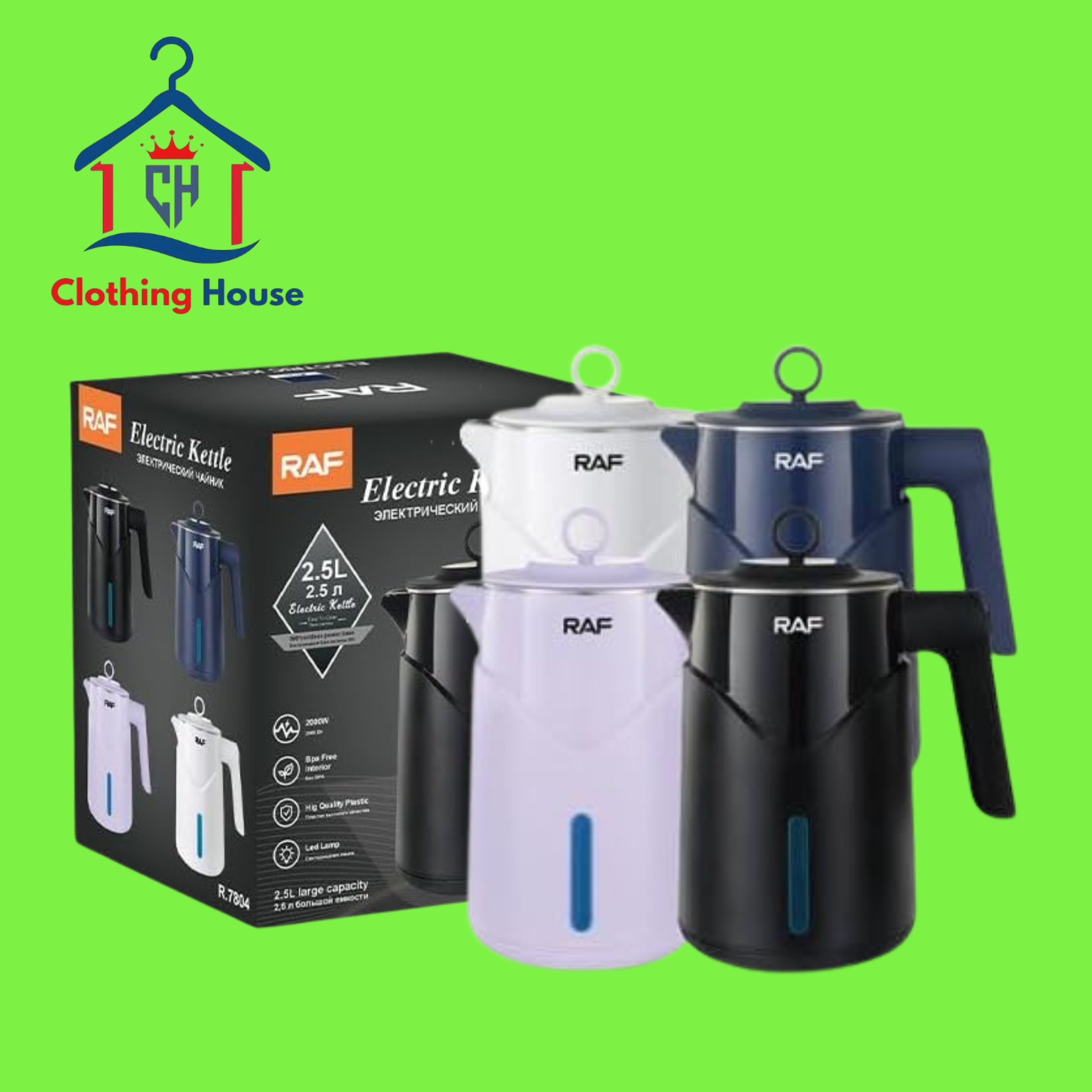 RAF Kattle 2000W R.7804 Multicolor Plastic Modern Manual Coffee Maker Kettle