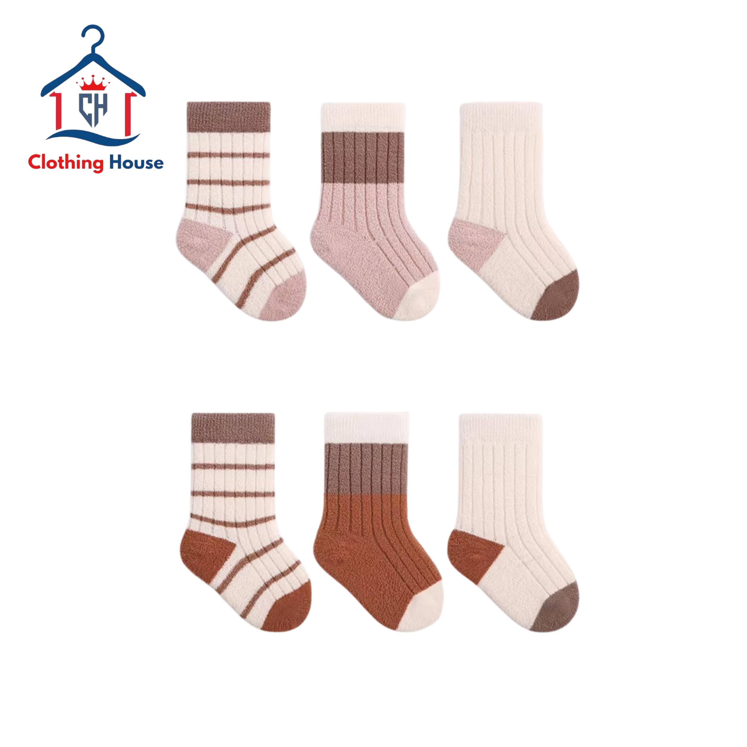 Rainjia 6 Pairs Winter Baby Socks
