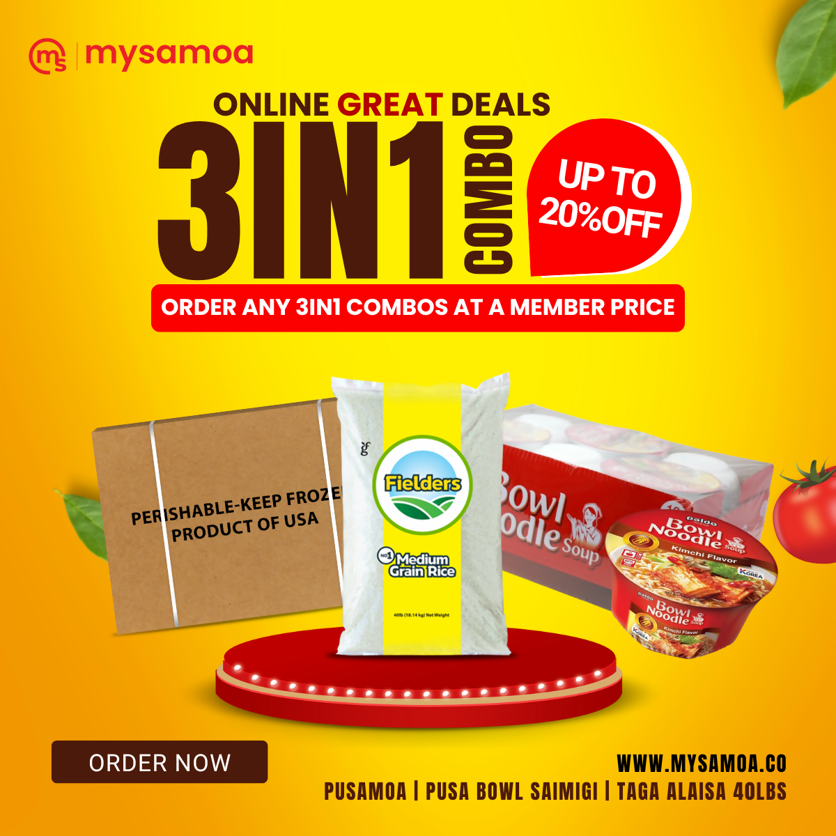 3IN1 - Chicken Leg 15kg | Rice 40lbs | Paldo Bowl Noodle 86gx12