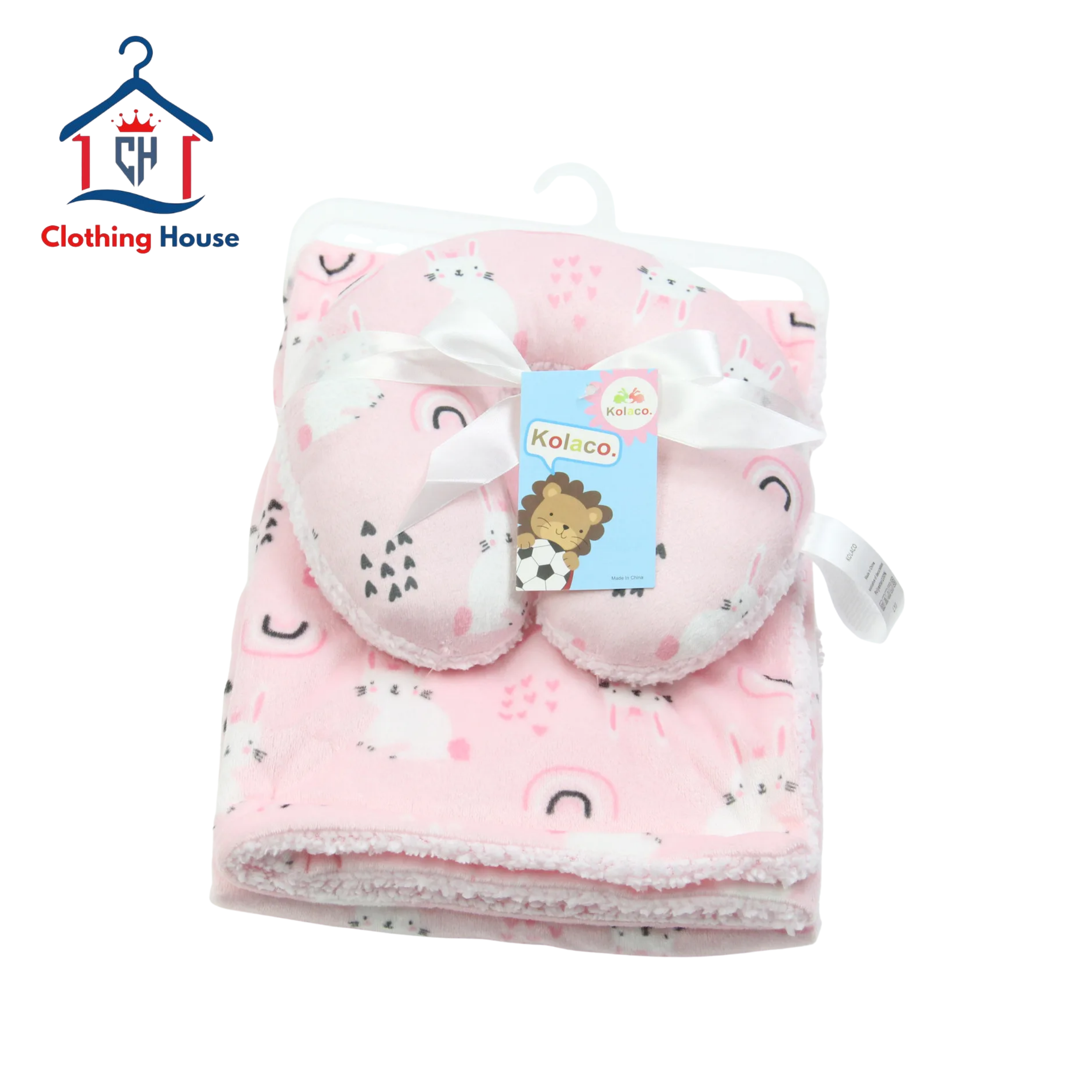 Set Manta Polar Para Bebe+ Cojin Para Cuello Bebe Lau