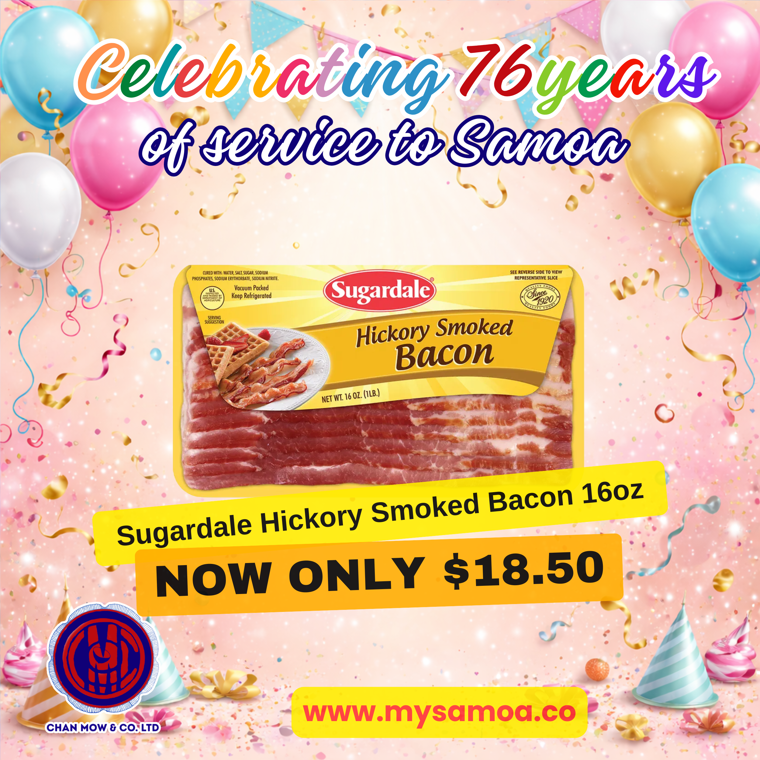 Sugardale Hickory Smoked Bacon 16oz My Samoa