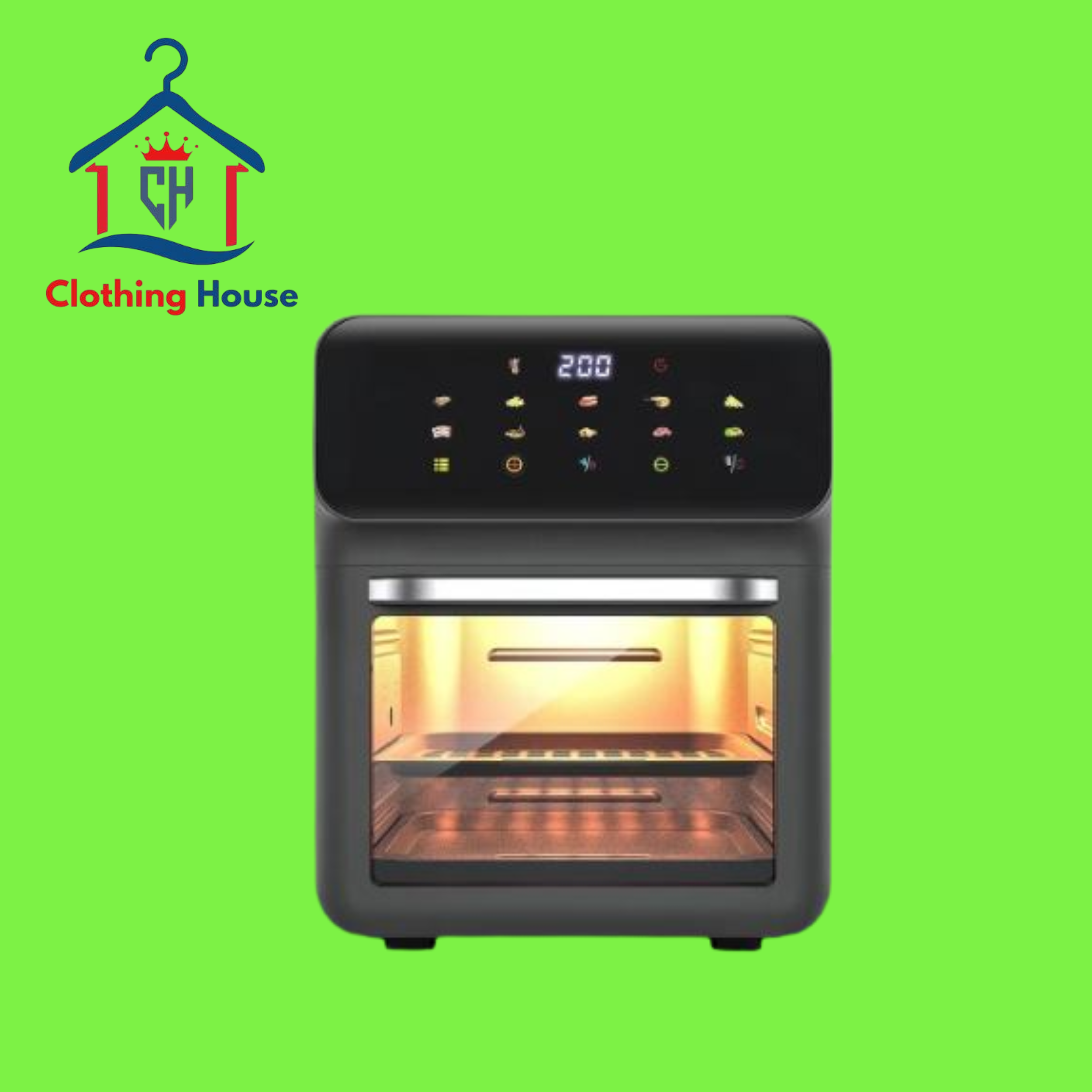 Tonain Non Fryer 13L Household Large Capacity Smart Touch Electric Fryer Air Fryer 3D Hot Air 360° Circulation Fry for Grill Baking (Gray)