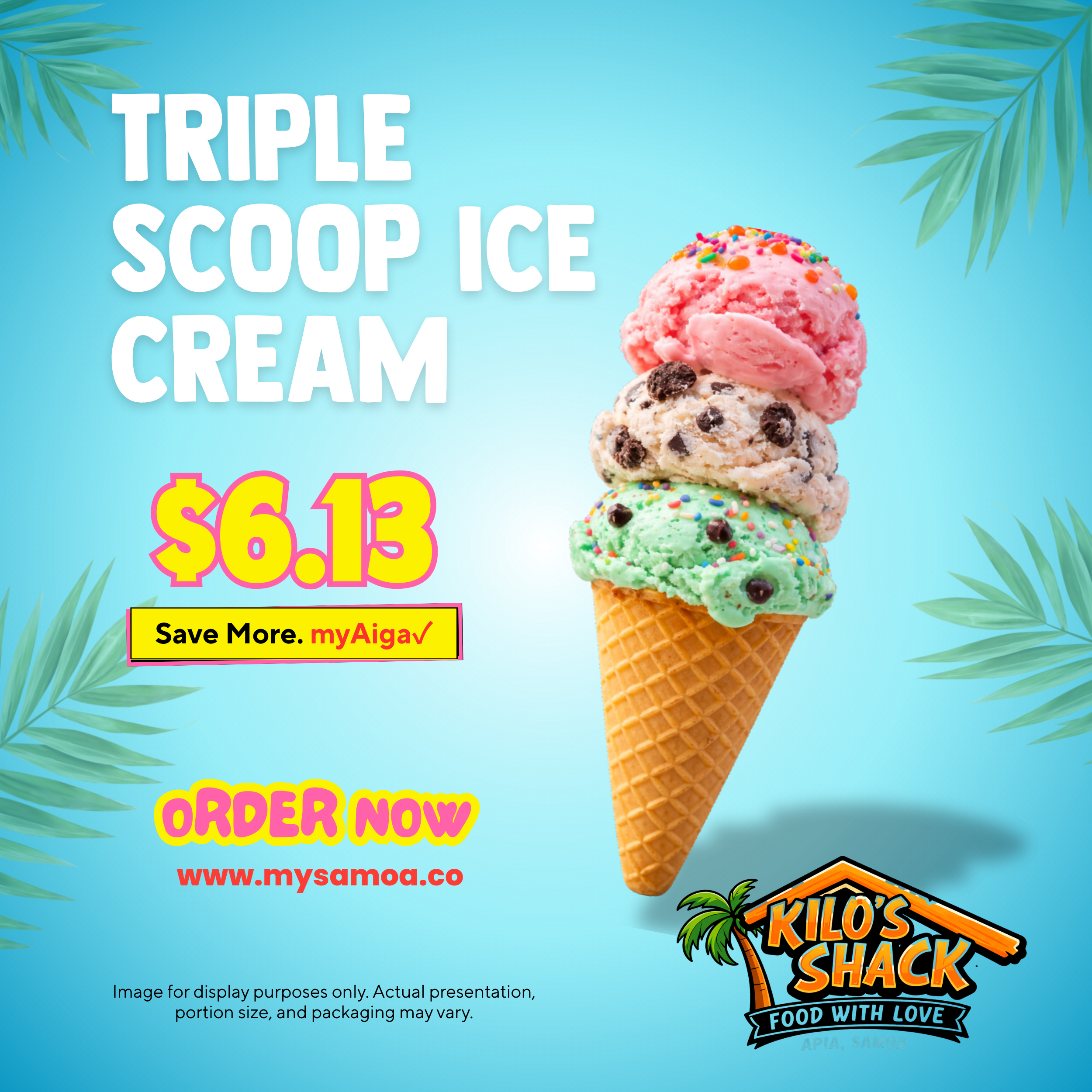 Triple Scoop Ice Cream - Pickup from Kilo Shack, Saleufi