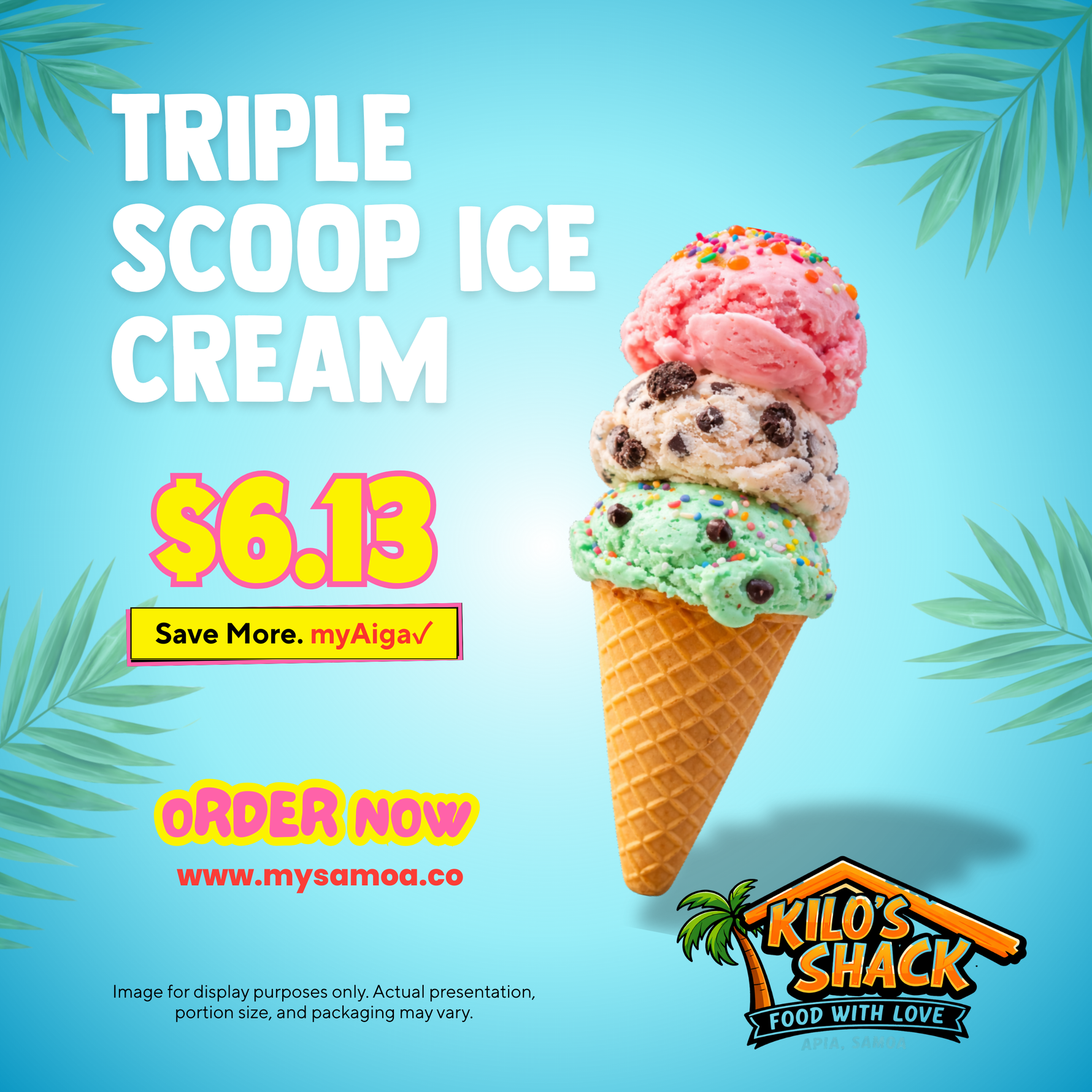 Triple Scoop Ice Cream - Pickup from Kilo Shack, Saleufi