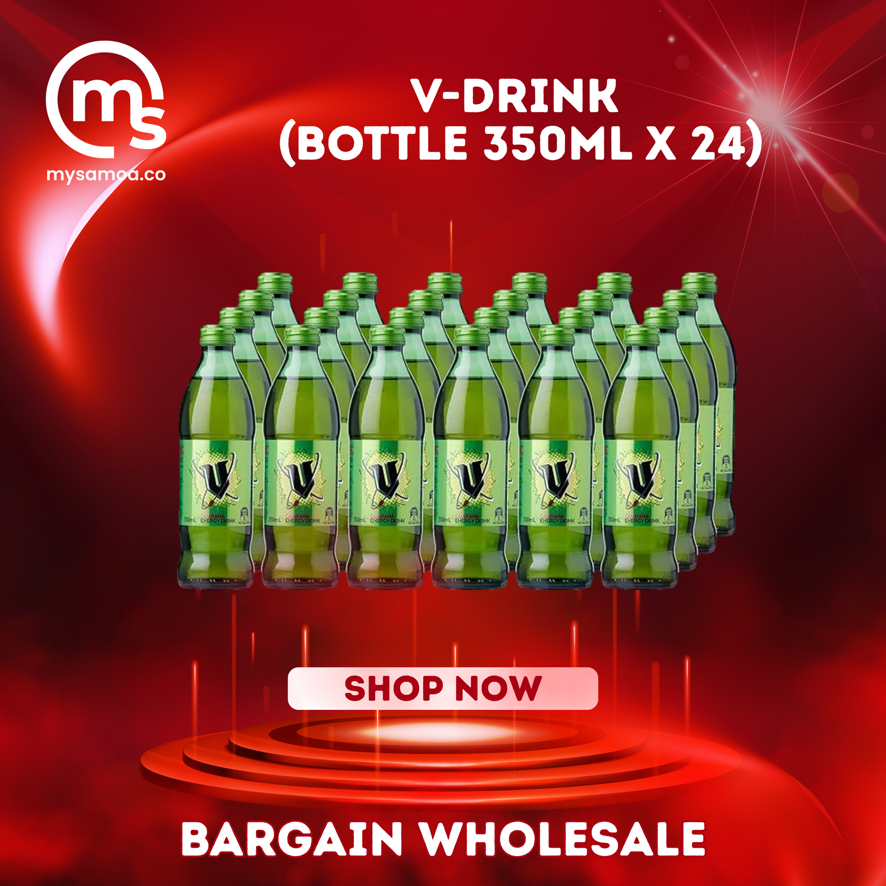 V Energy Drink 350ml Bottle x 24