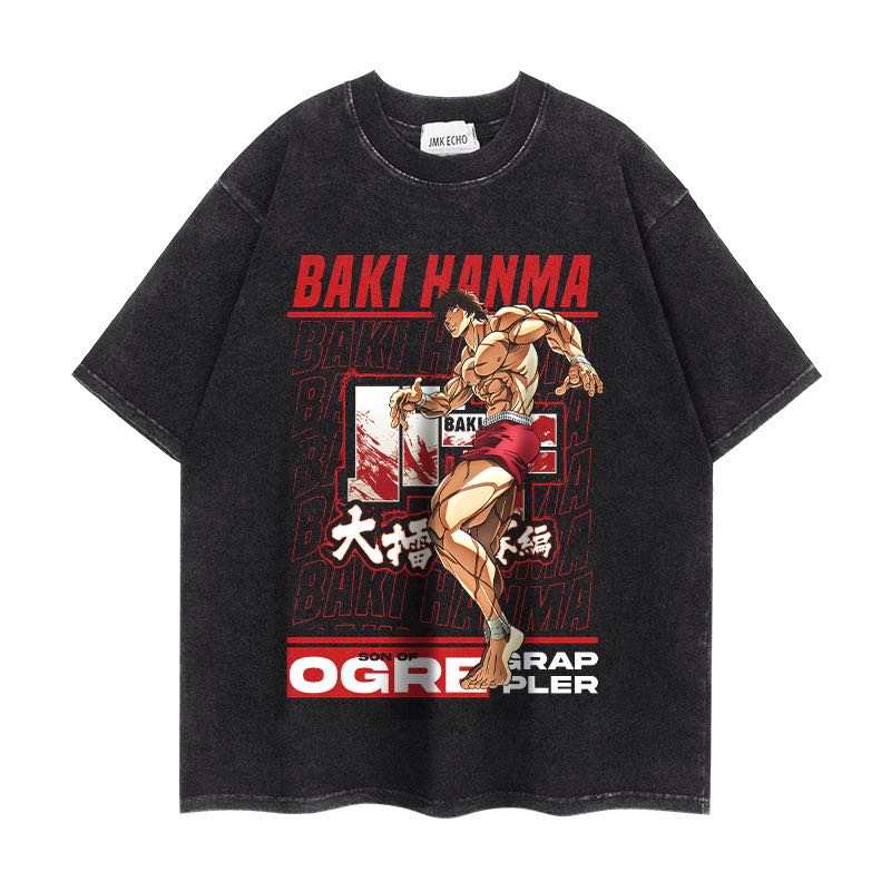 Acid Wash Vintage style Anime 4xl  Baki Hanma