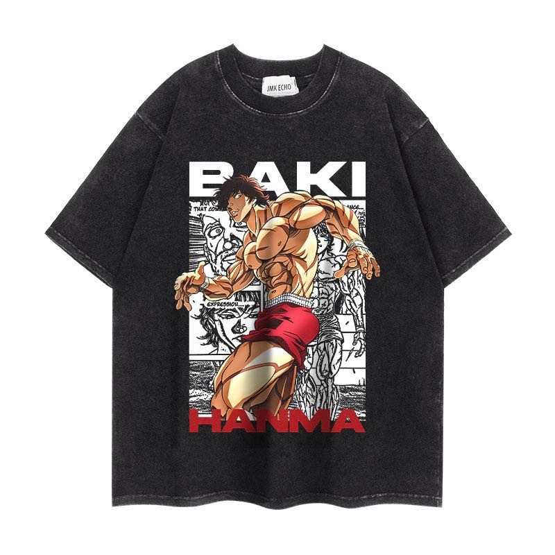 Acid Wash Vintage style Anime 4xl  Baki