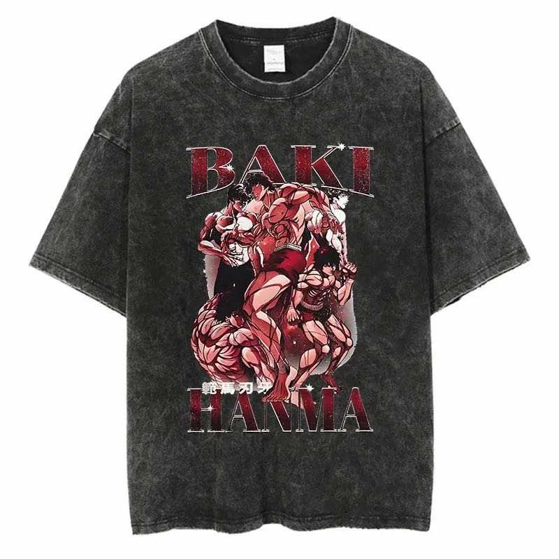 Acid Wash Vintage style Anime 4xl  Baki