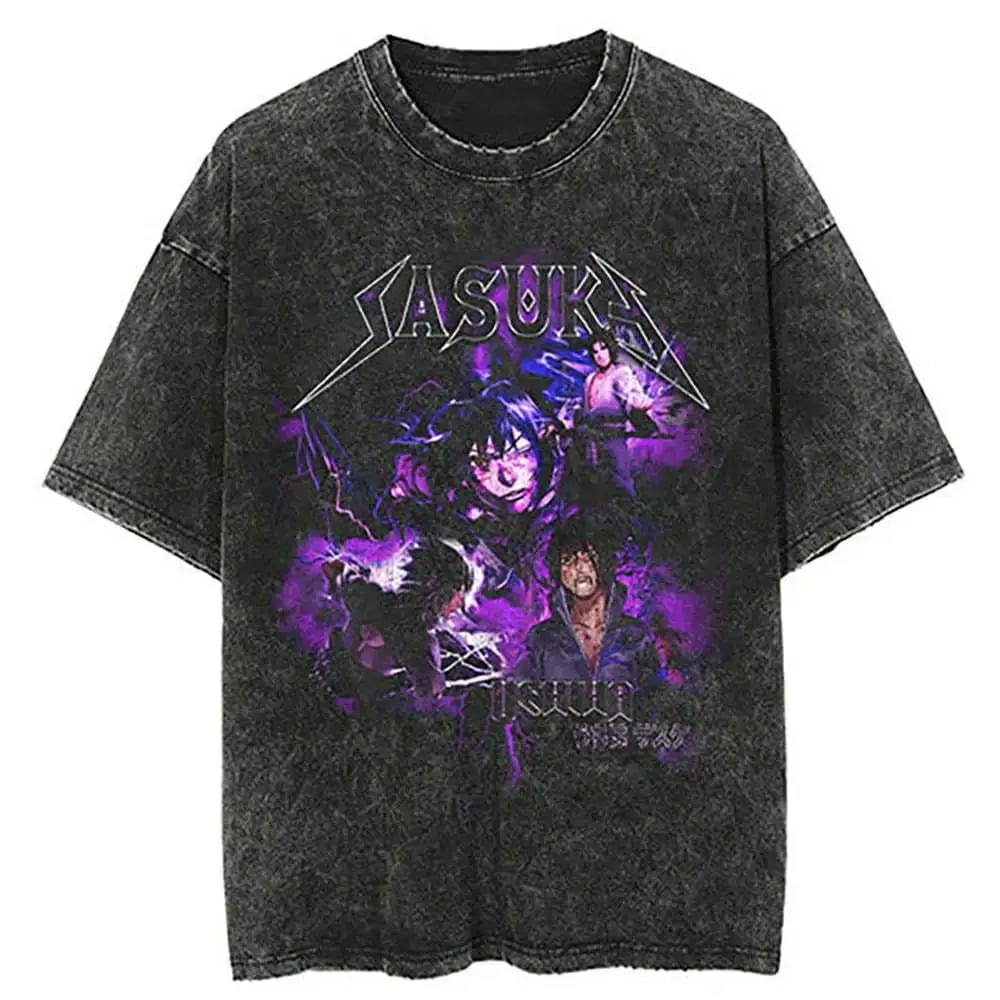 Acid Wash Anime style 4xl Sasuke